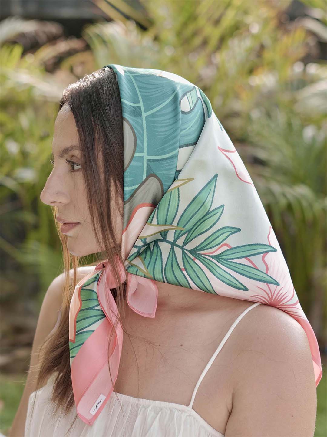 Pink Flora Belle Bandana Scarf - Image 2
