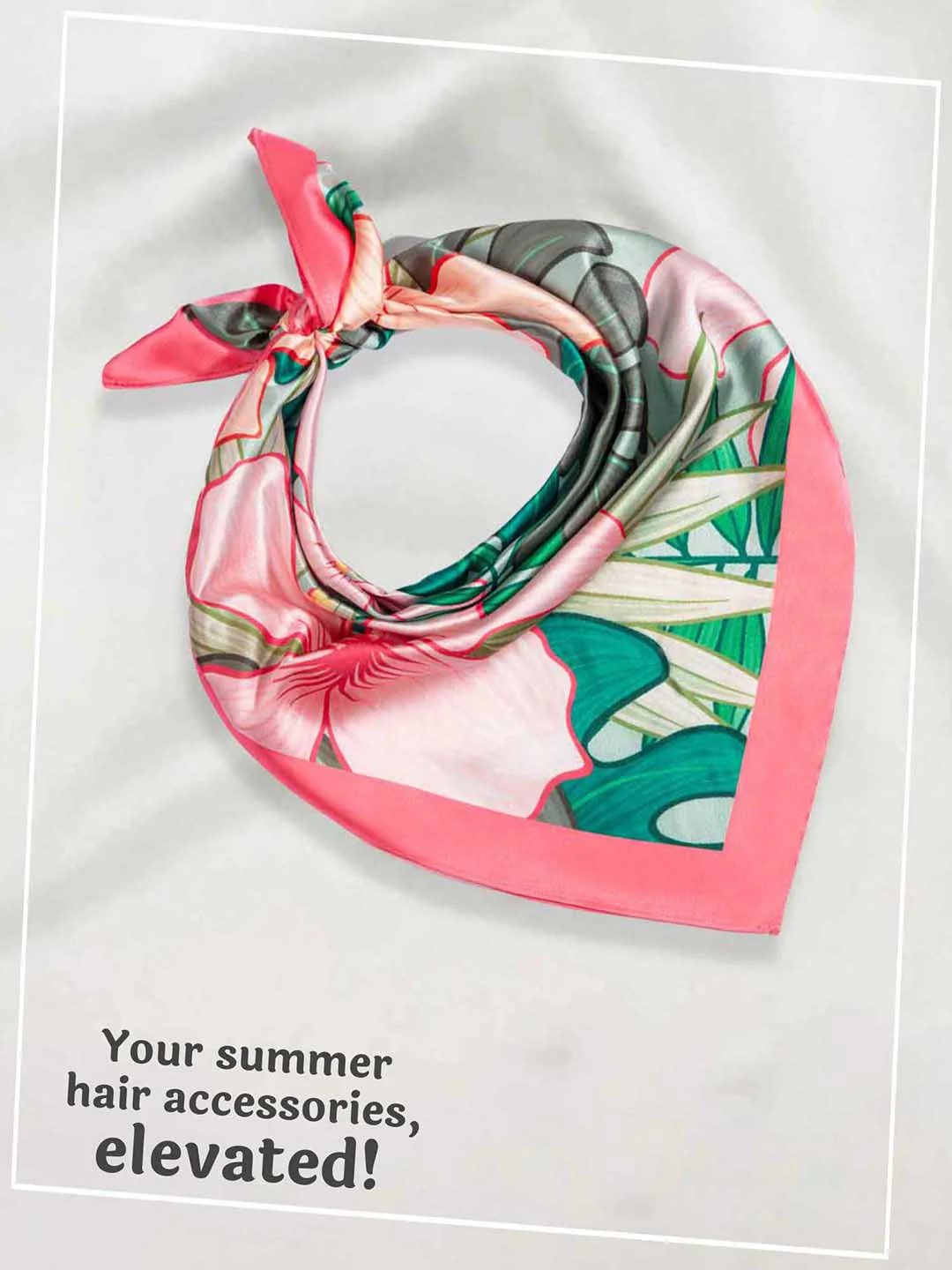 Pink Flora Belle Bandana Scarf - Image 5