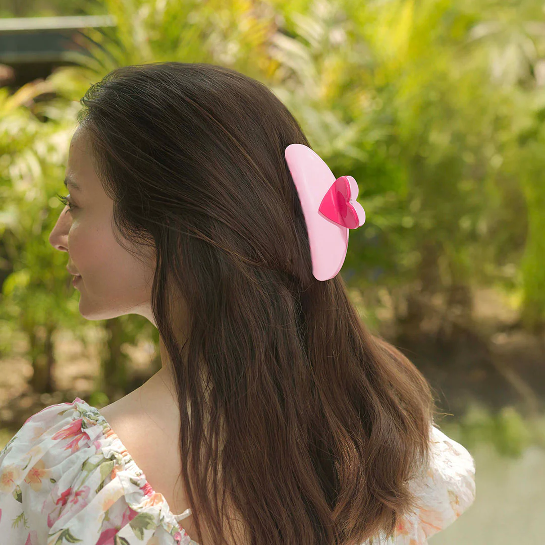 Pink Love Lock Claw Clip