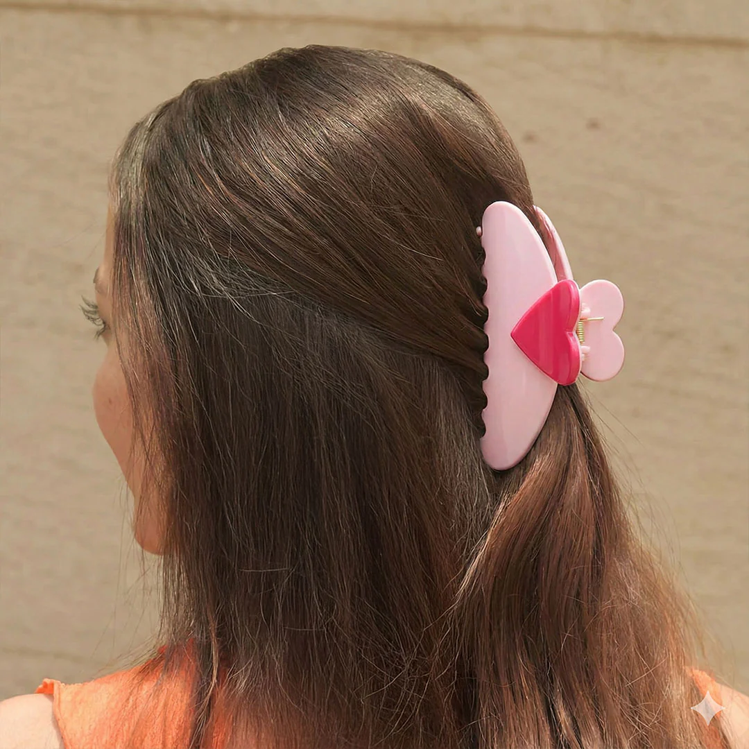 Pink Love Lock Claw Clip - Image 2