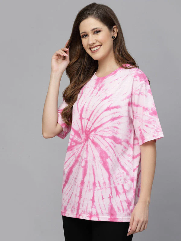 Women Pink Odour Free Oversize T-shirts - Image 2