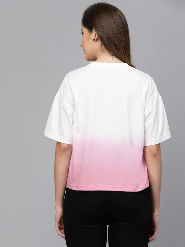 Women Pink Odour Free Tie & Dye T-shirt - Image 2