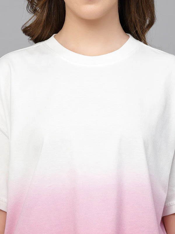 Women Pink Odour Free Tie & Dye T-shirt - Image 4