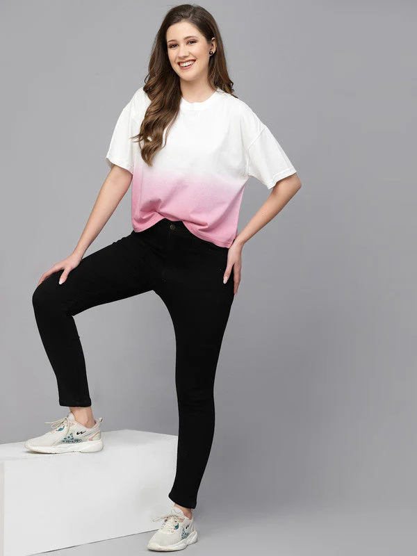 Women Pink Odour Free Tie & Dye T-shirt - Image 6