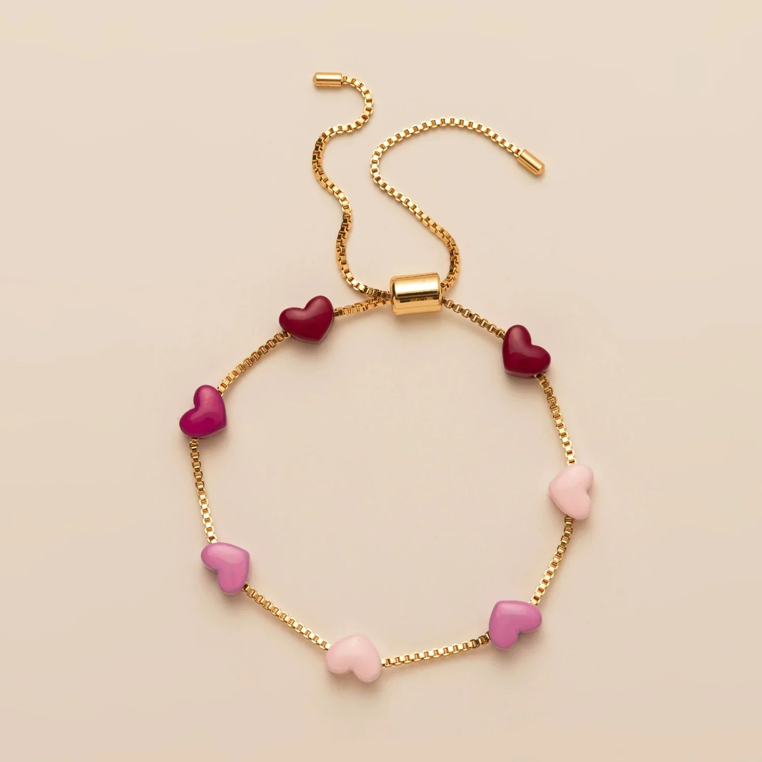 Pink Ombre Heart Bolo Bracelet - Image 2