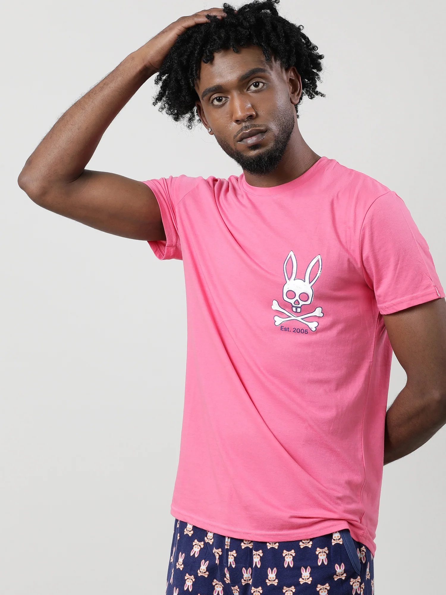 Men Pink Quick-Dry Relaxed Fit Cotton T-Shirt - Image 3