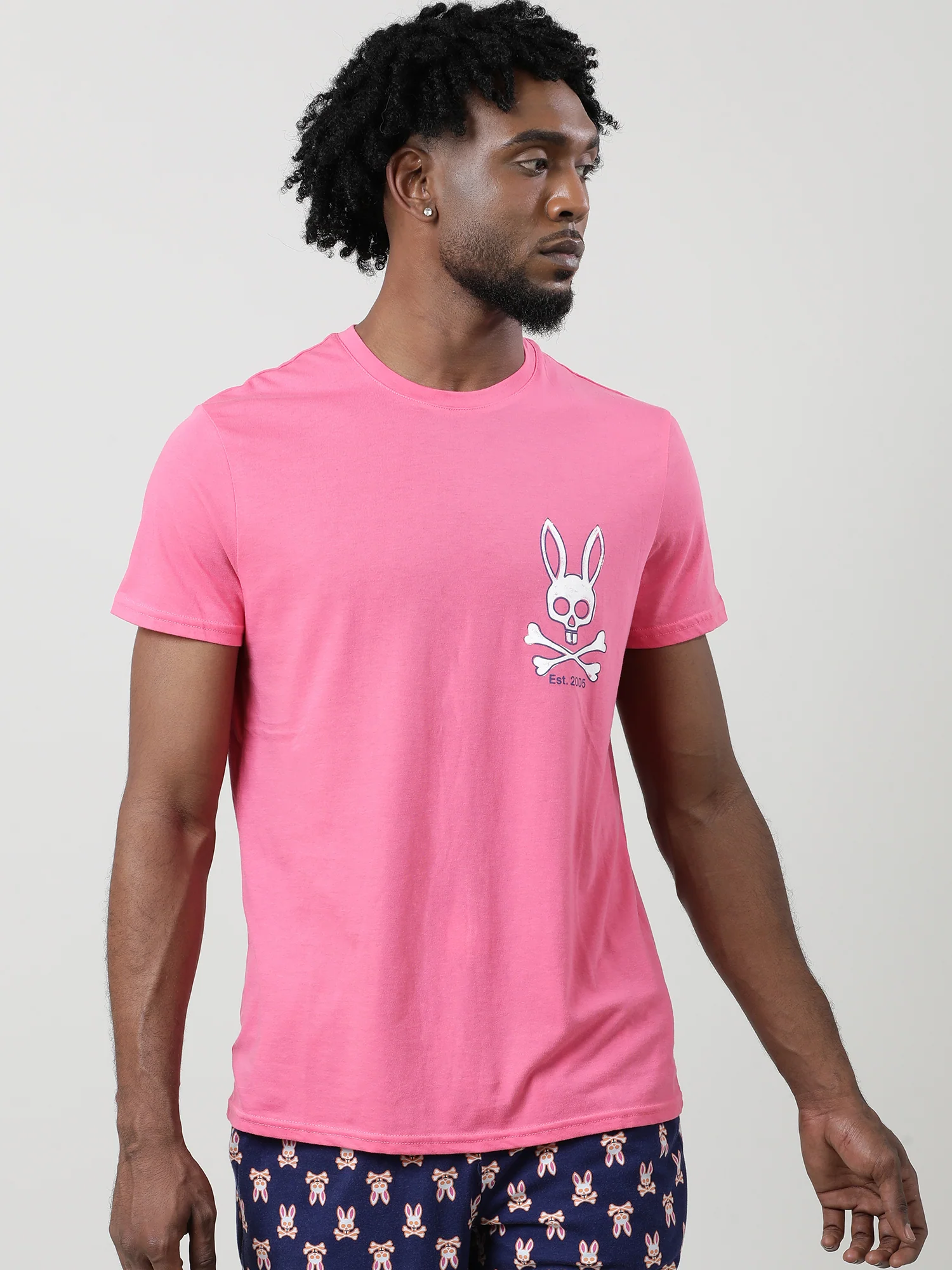 Men Pink Quick-Dry Relaxed Fit Cotton T-Shirt - Image 4