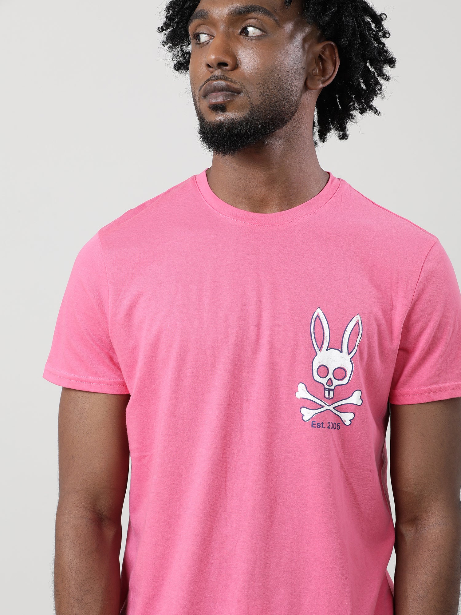 Men Pink Quick-Dry Relaxed Fit Cotton T-Shirt - Image 5