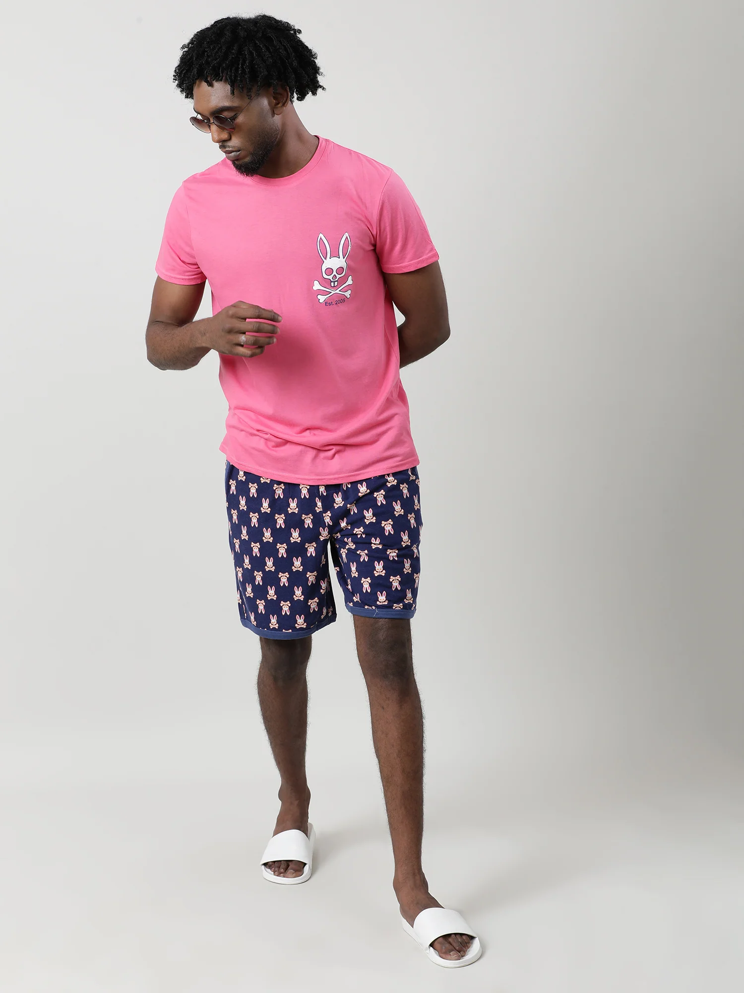 Men Pink Quick-Dry Relaxed Fit Cotton T-Shirt - Image 7