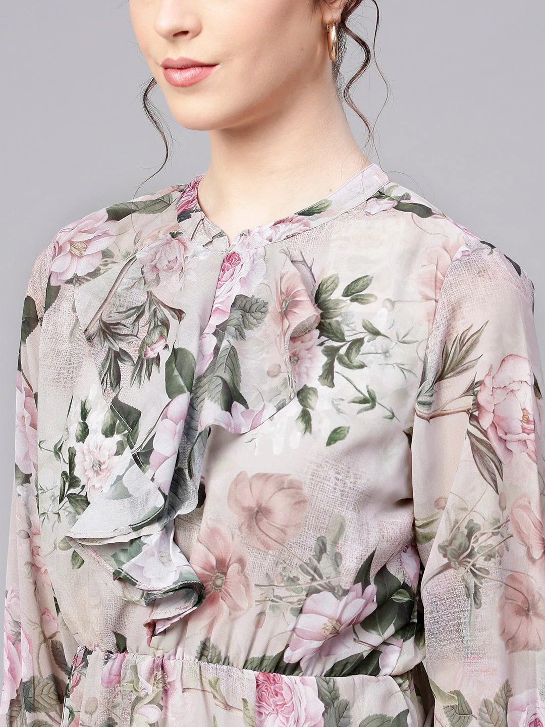 Women Pista Green Floral Skater Dress - Image 5