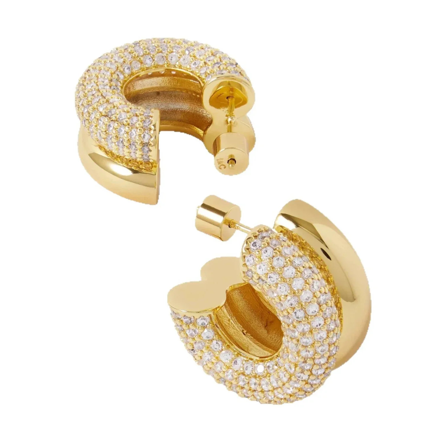 Plain And Crystal Stud Earrings - Image 4