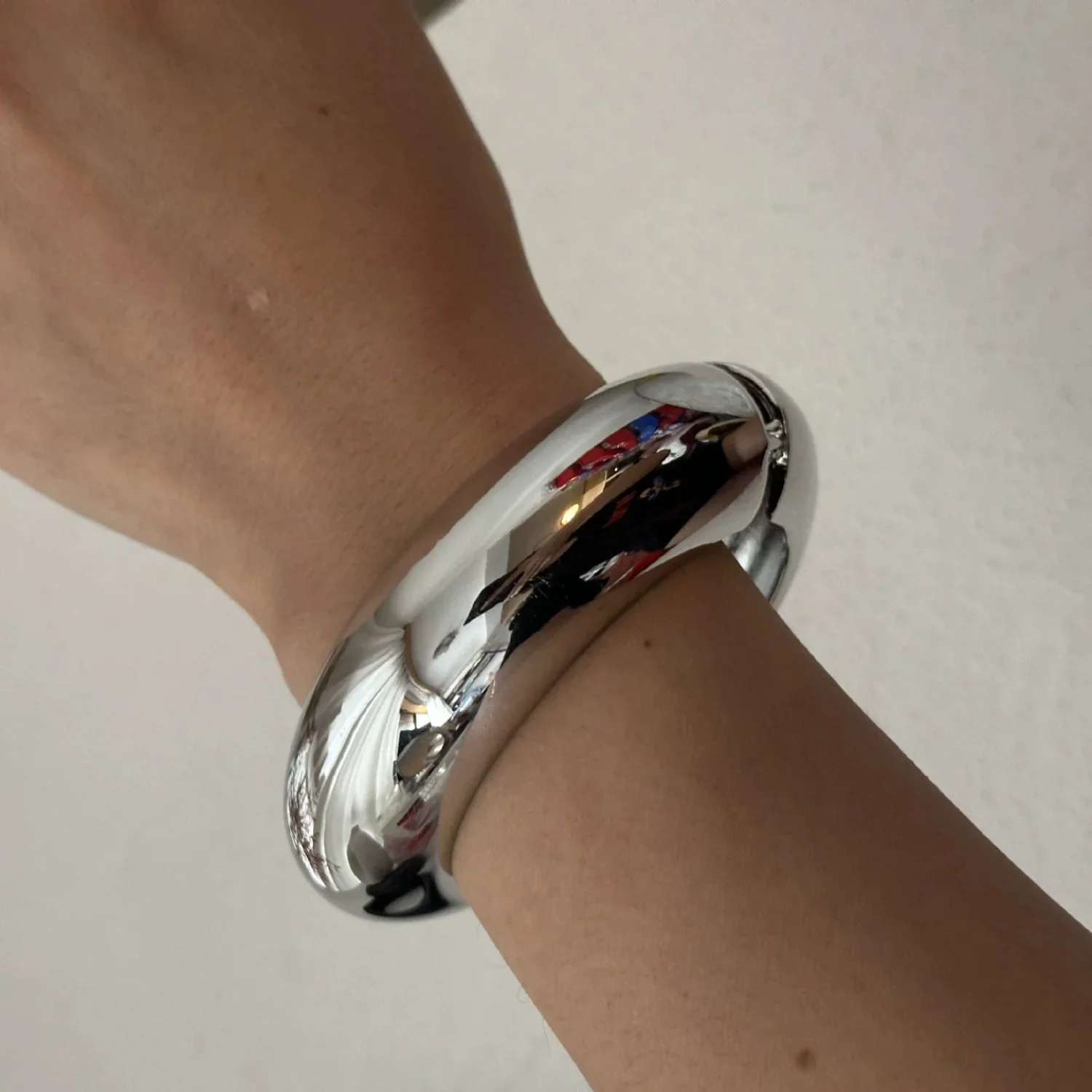 Polished Silver Chunky Cuff Bracelet Design