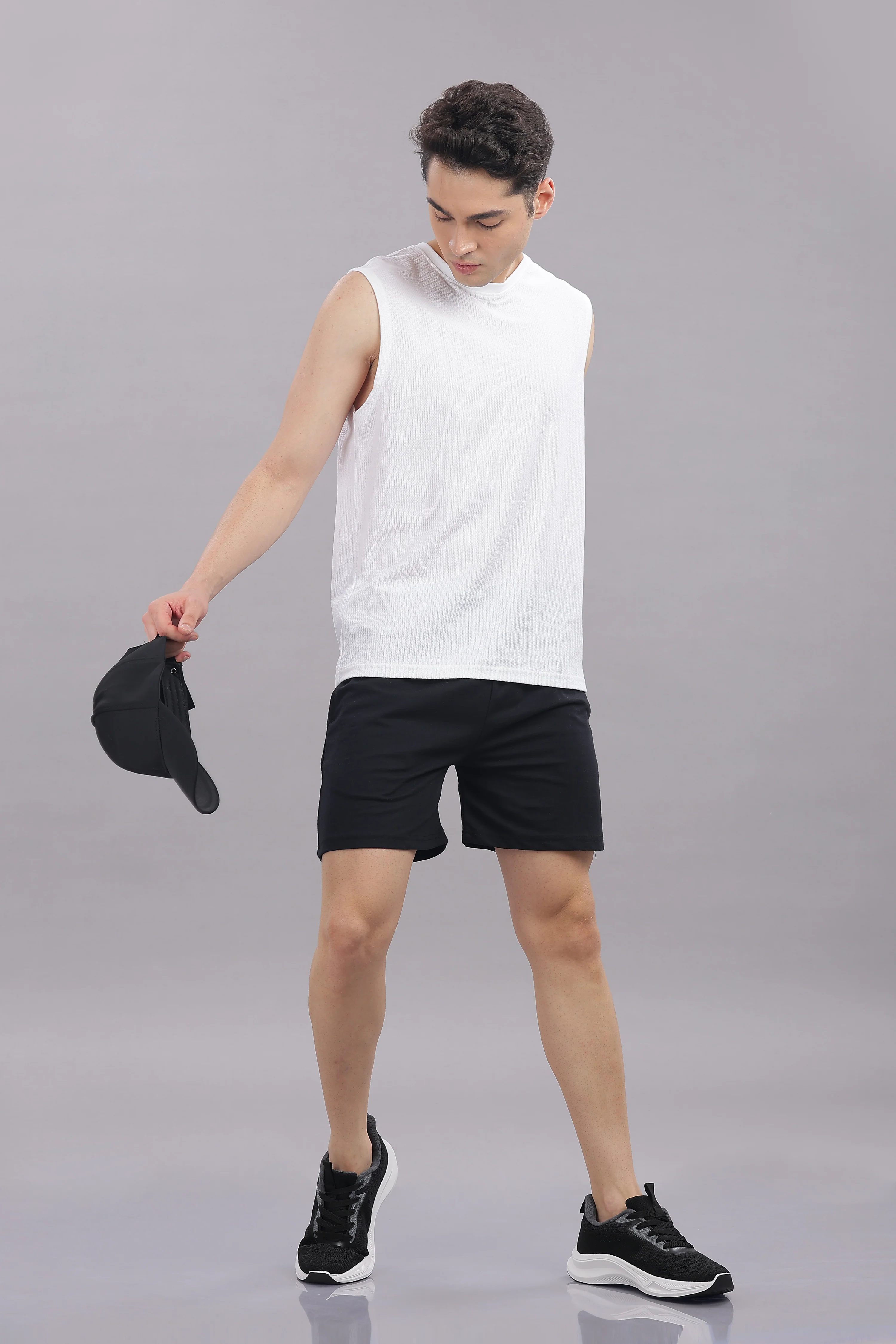 Men Black Cotton Regular Shorts - Image 3