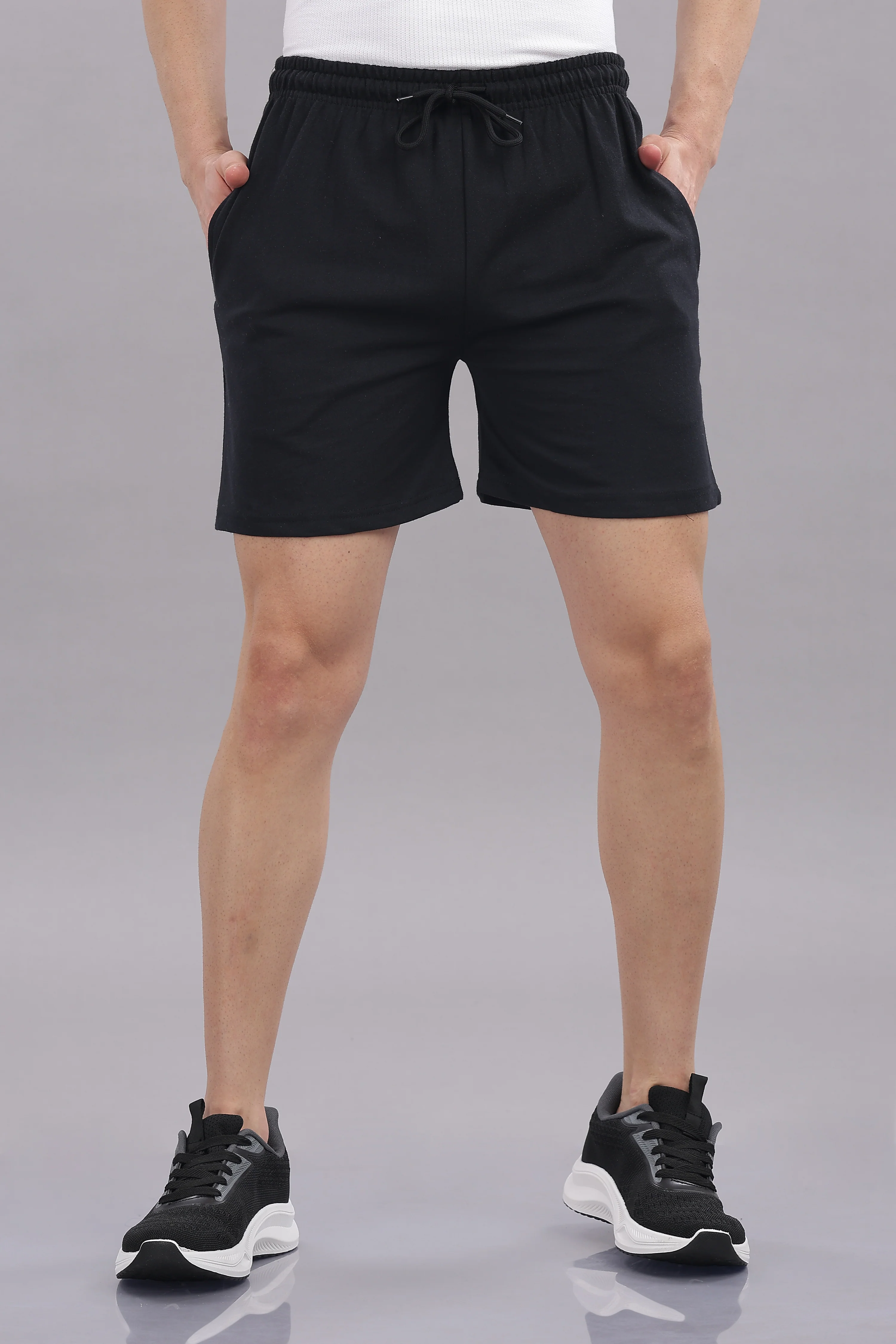 Men Black Cotton Regular Shorts - Image 5