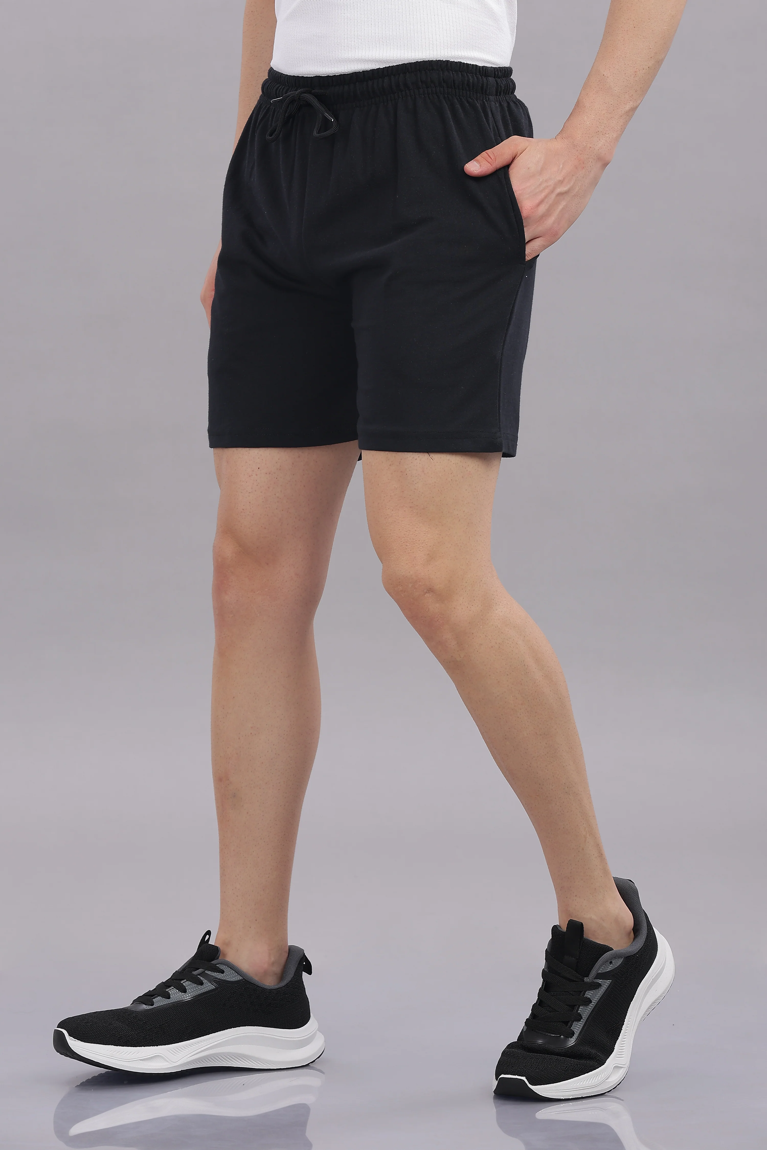 Men Black Cotton Regular Shorts - Image 6