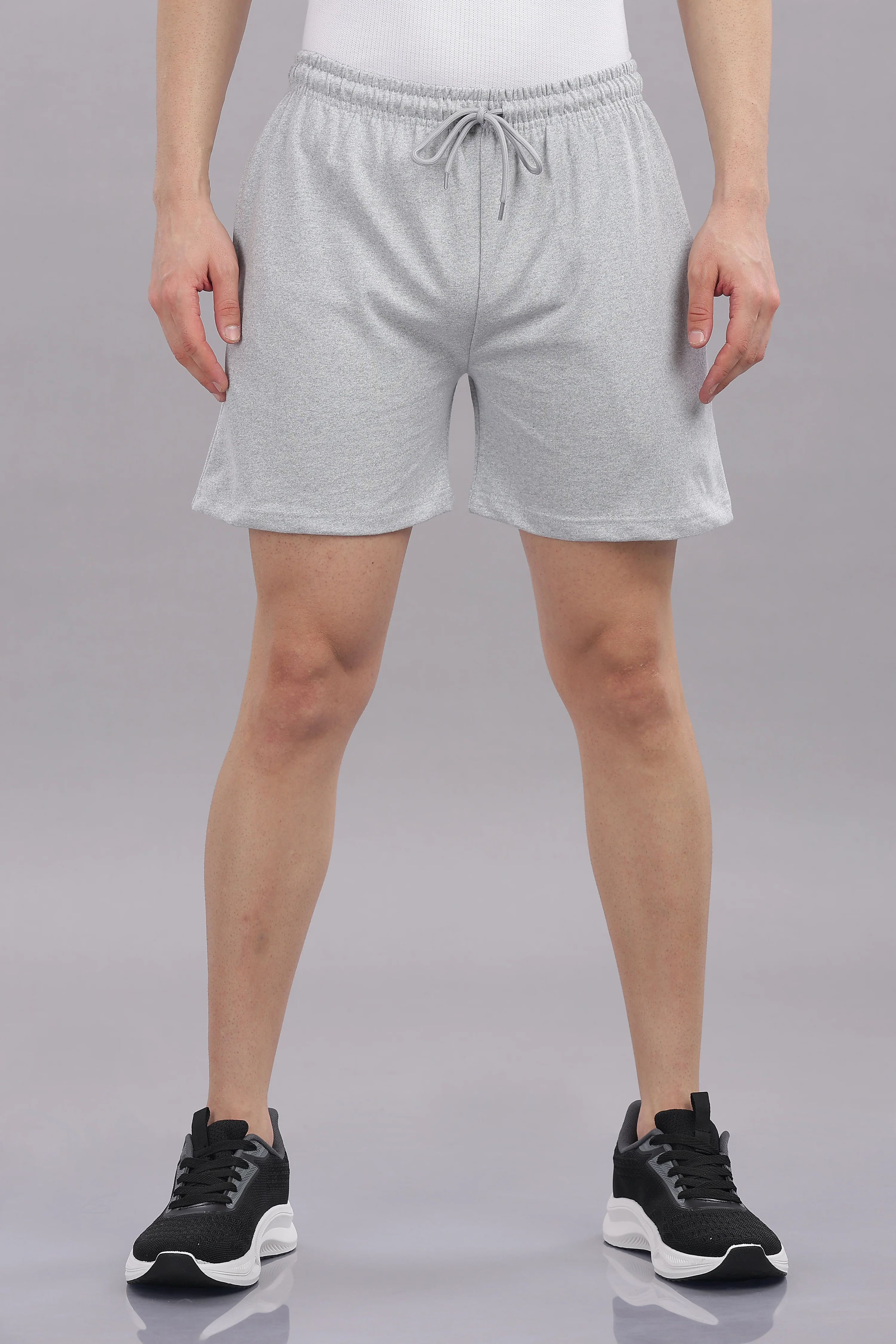 Men Grey Cotton Regular Shorts - Image 4