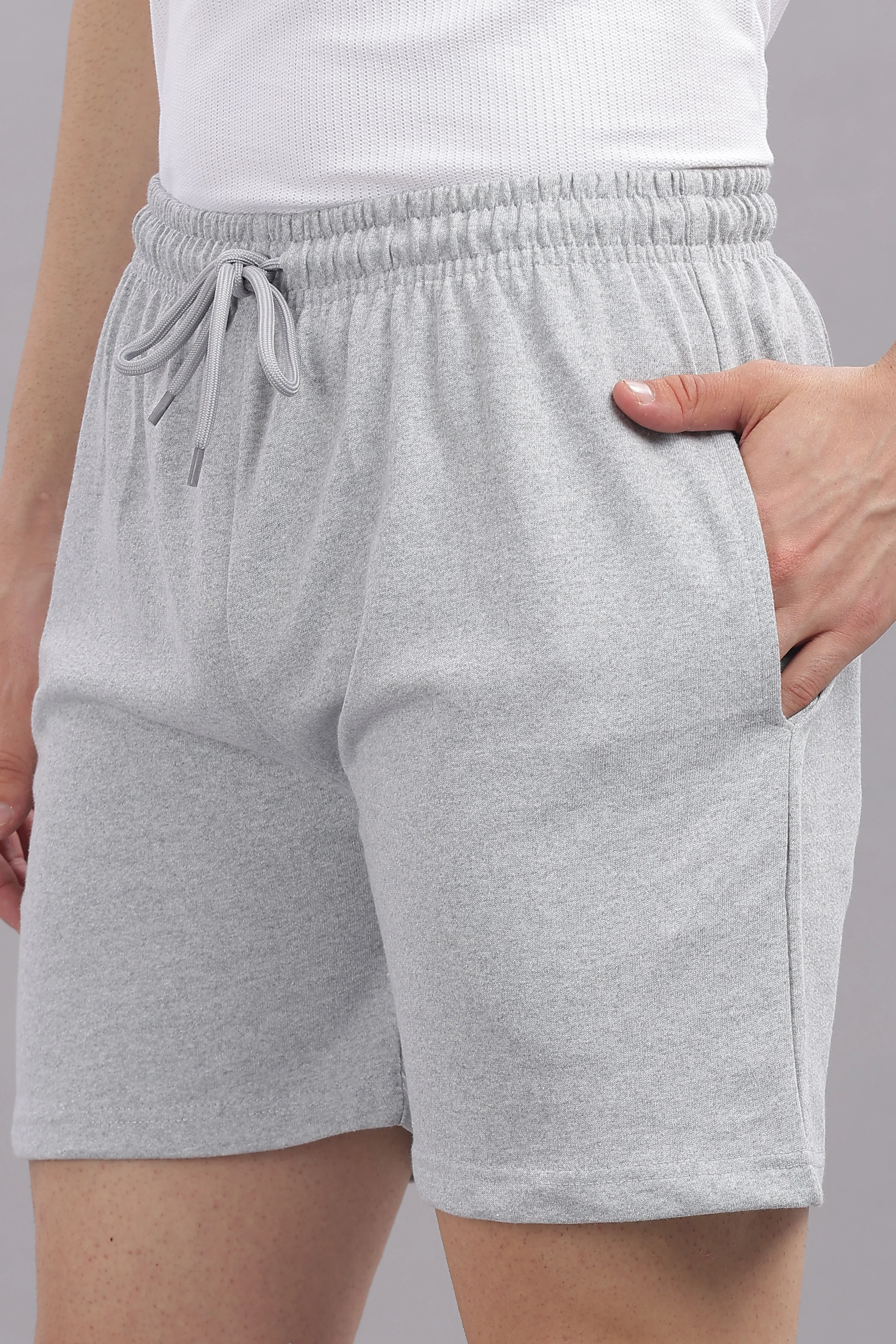 Men Grey Cotton Regular Shorts - Image 8