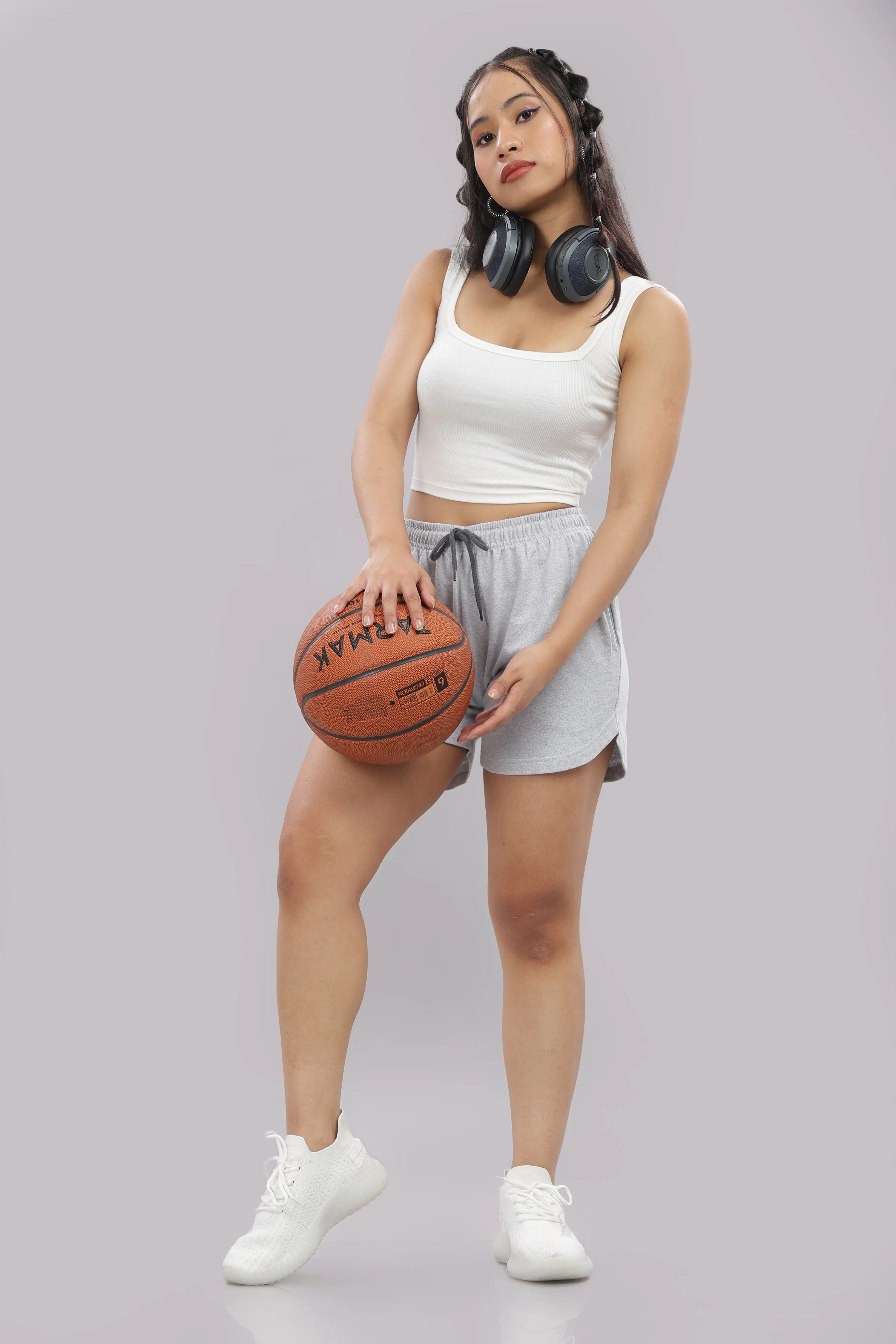 Women Grey Cotton Regular Jogger Shorts - Image 8