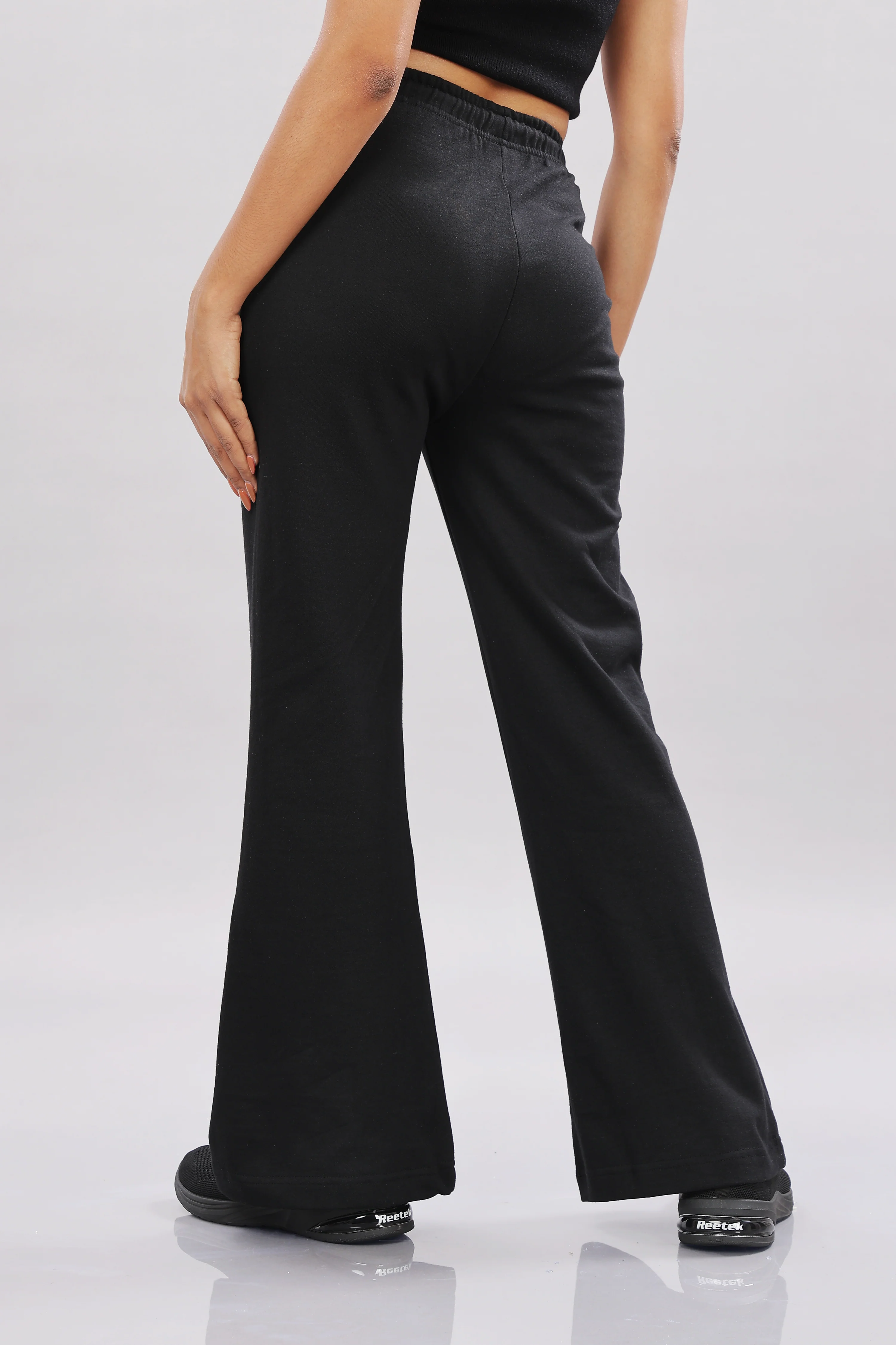 Women Black Cotton Regular Track Pant - Image 5