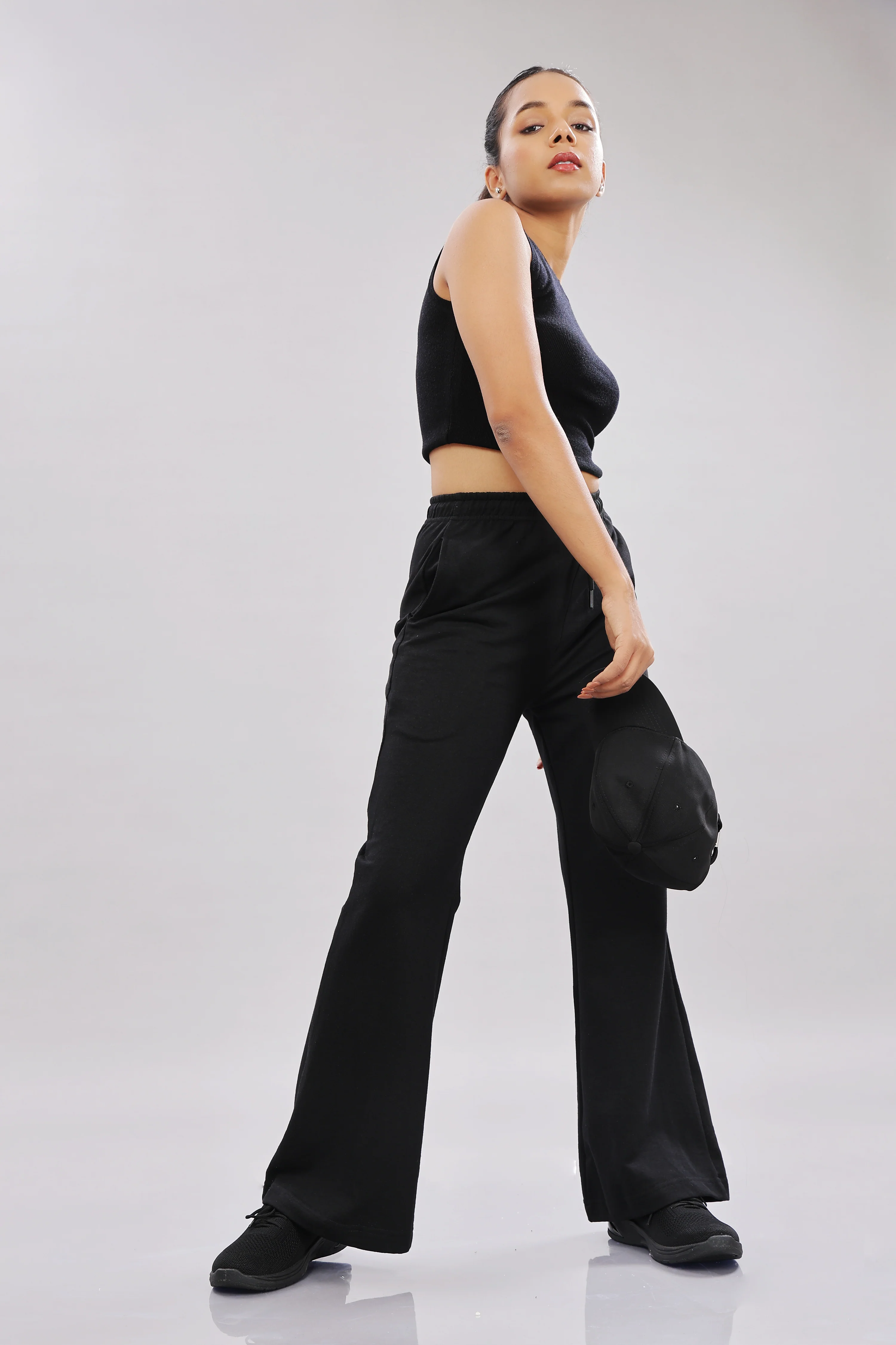 Women Black Cotton Regular Track Pant - Image 9