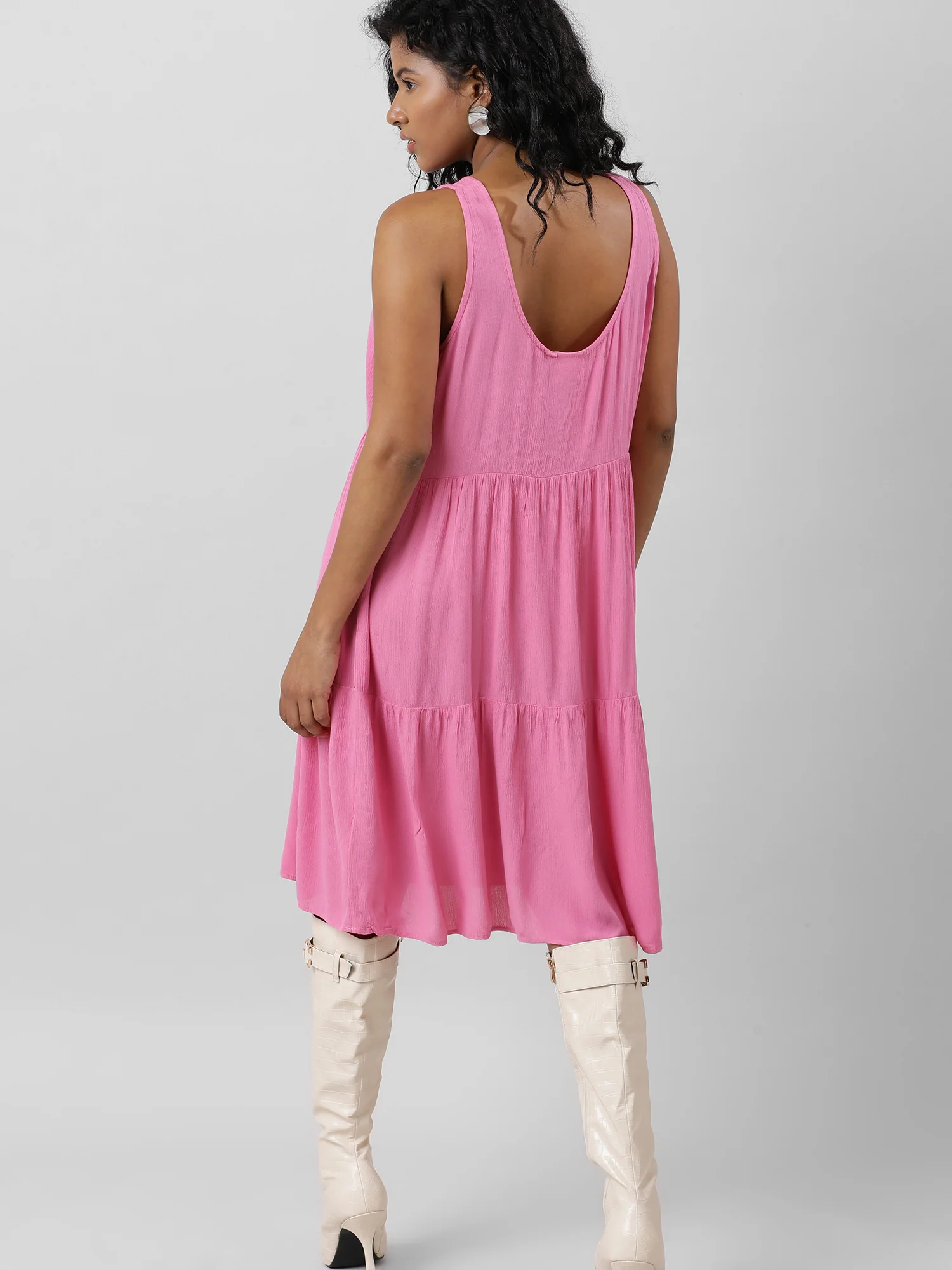 Women Pretty In Pink Sleeveless Midi Dress - Image 8