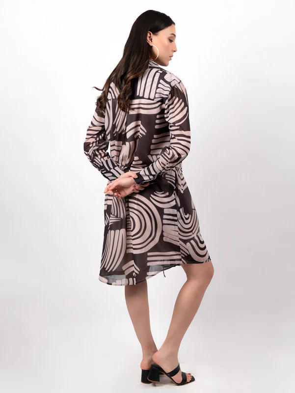 Women Print Shirt Maxi Dress - Image 2