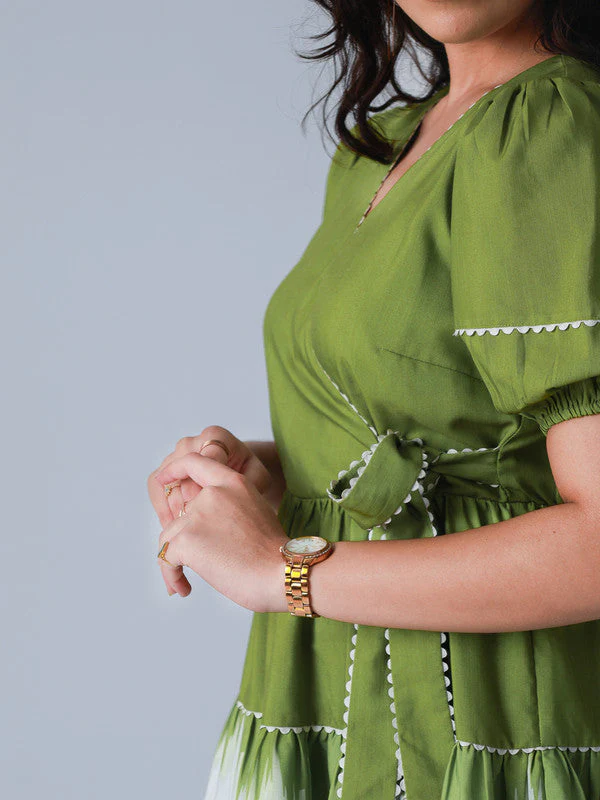 Women Printed Wrap Dress - Image 6