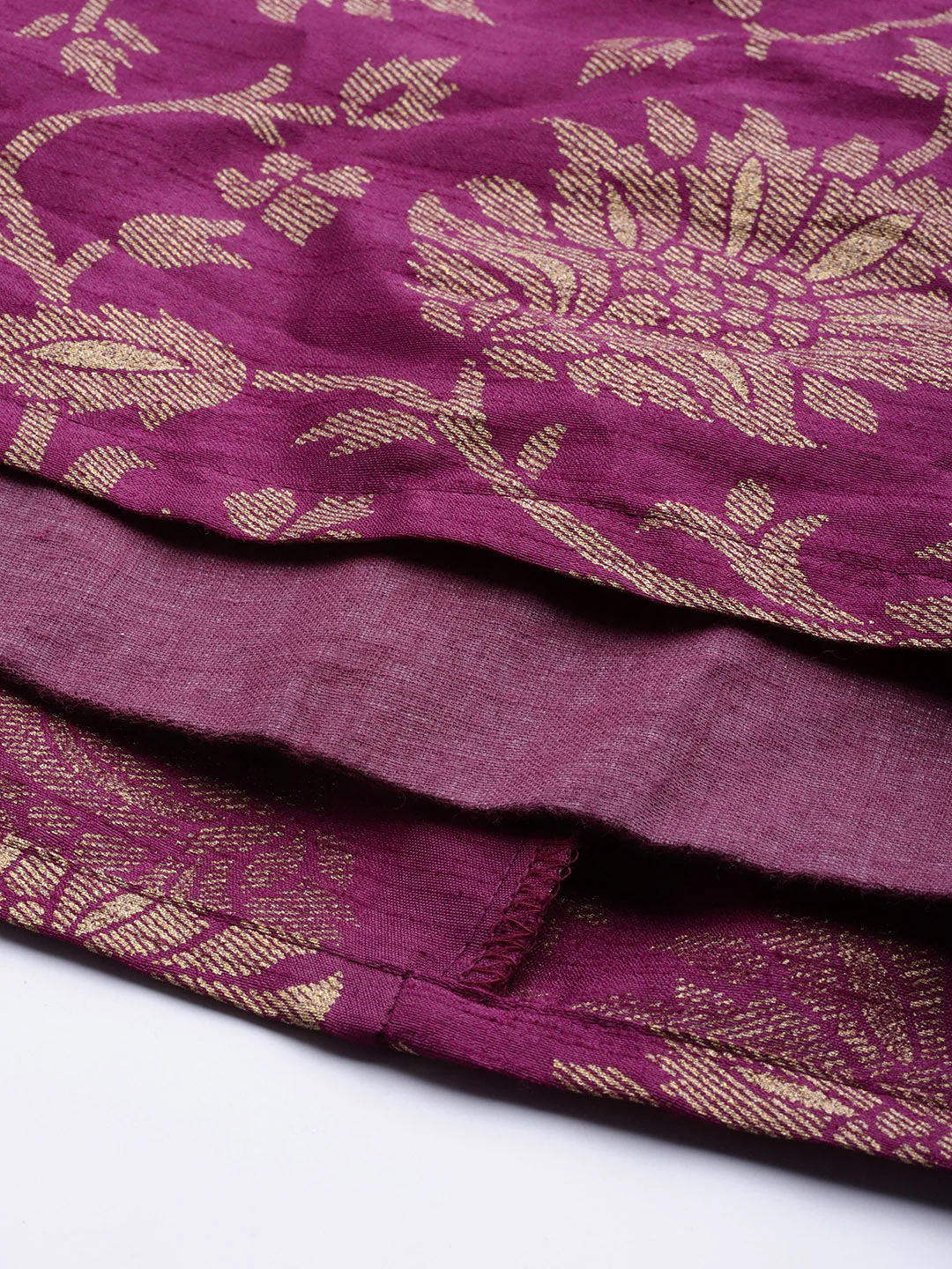 Purple Jacquard Floral Anarkali Skirt - Image 6
