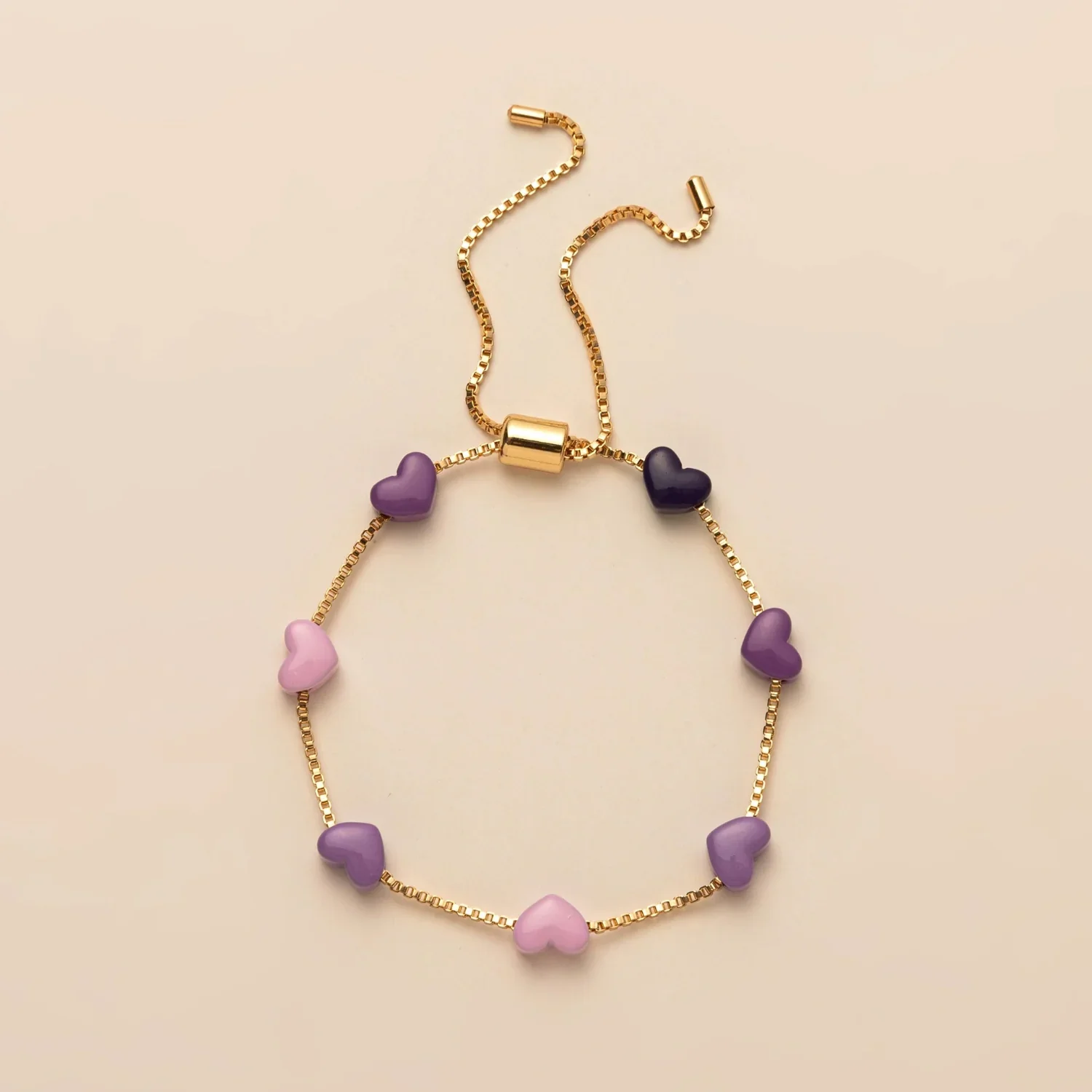 Purple Ombre Heart Bolo Bracelet - Image 2