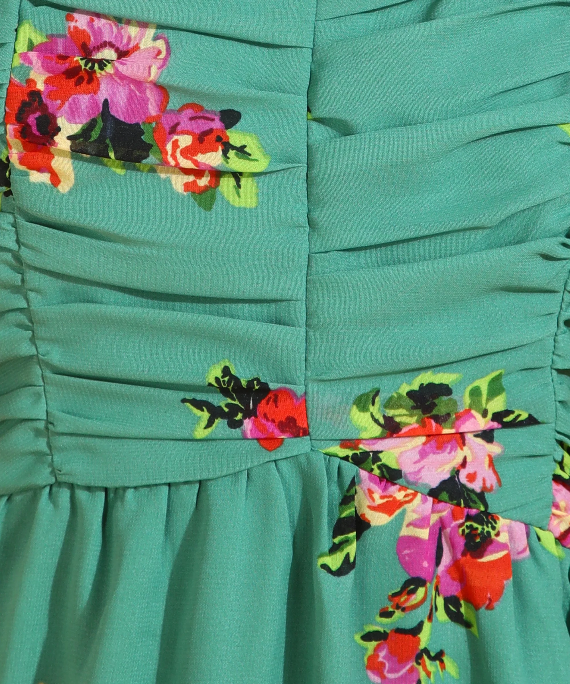 Women Green Above Knee Floral Dress - Image 6