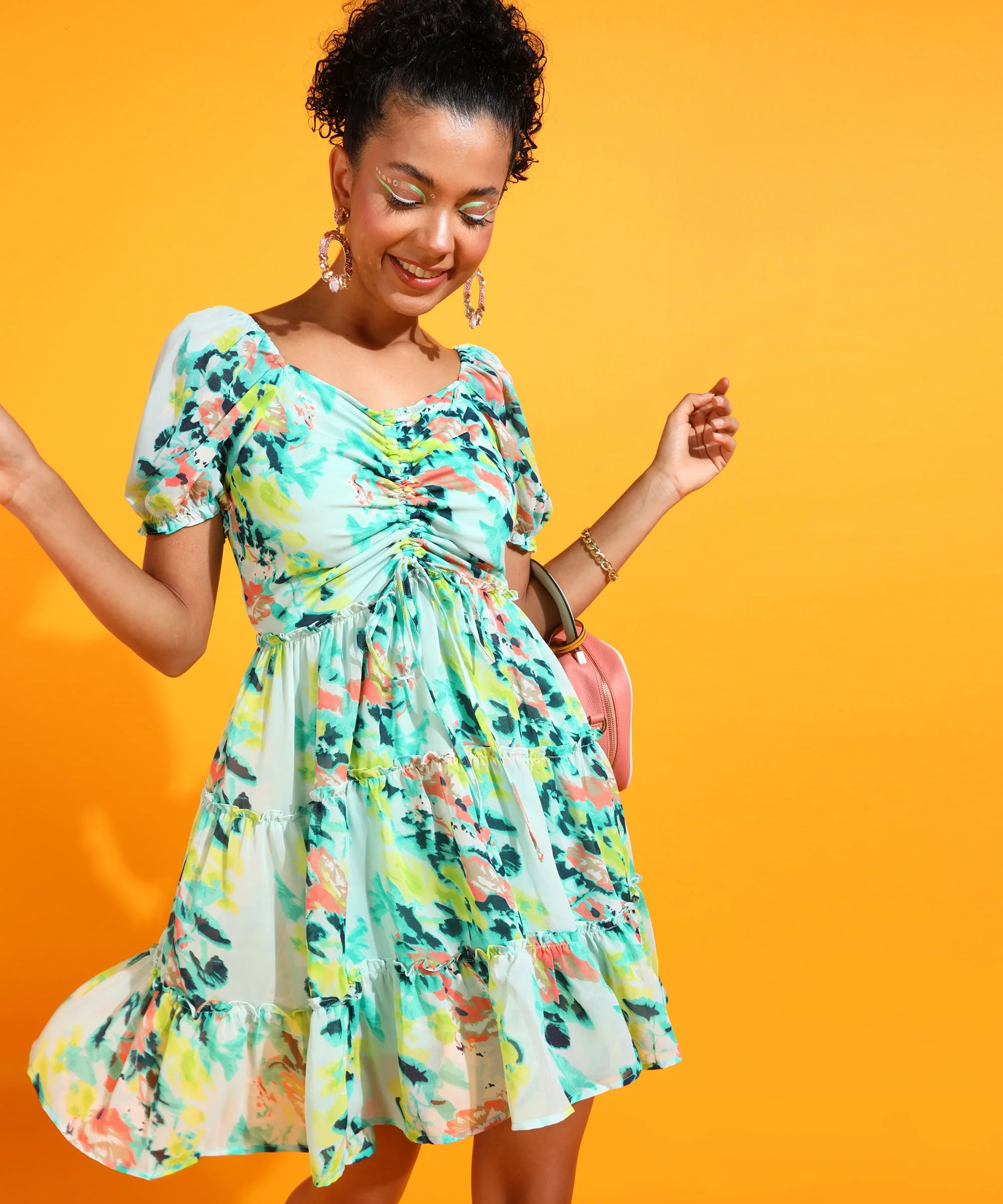 Women Multi Knee Length Floral Dress - Image 2
