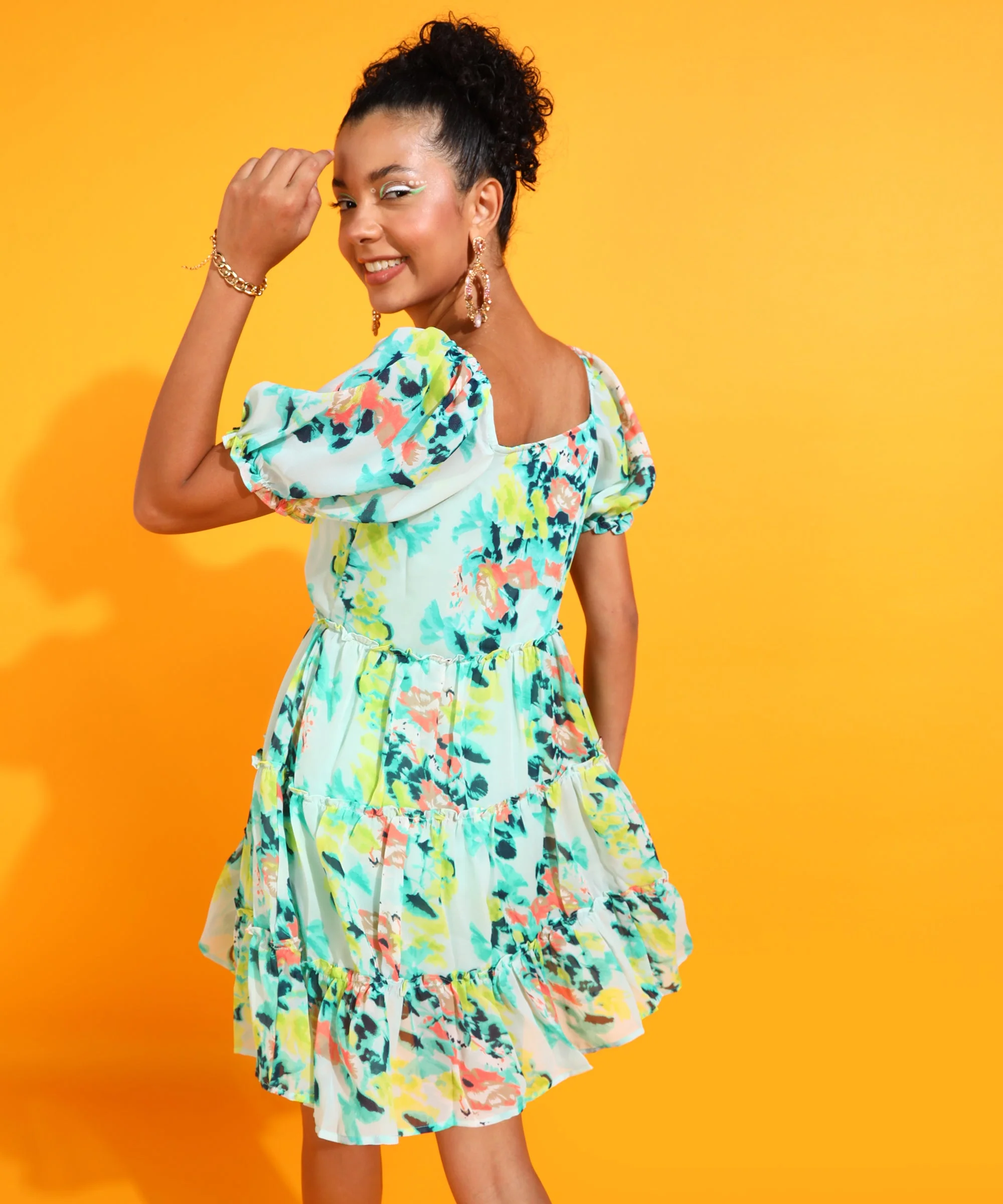 Women Multi Knee Length Floral Dress - Image 3