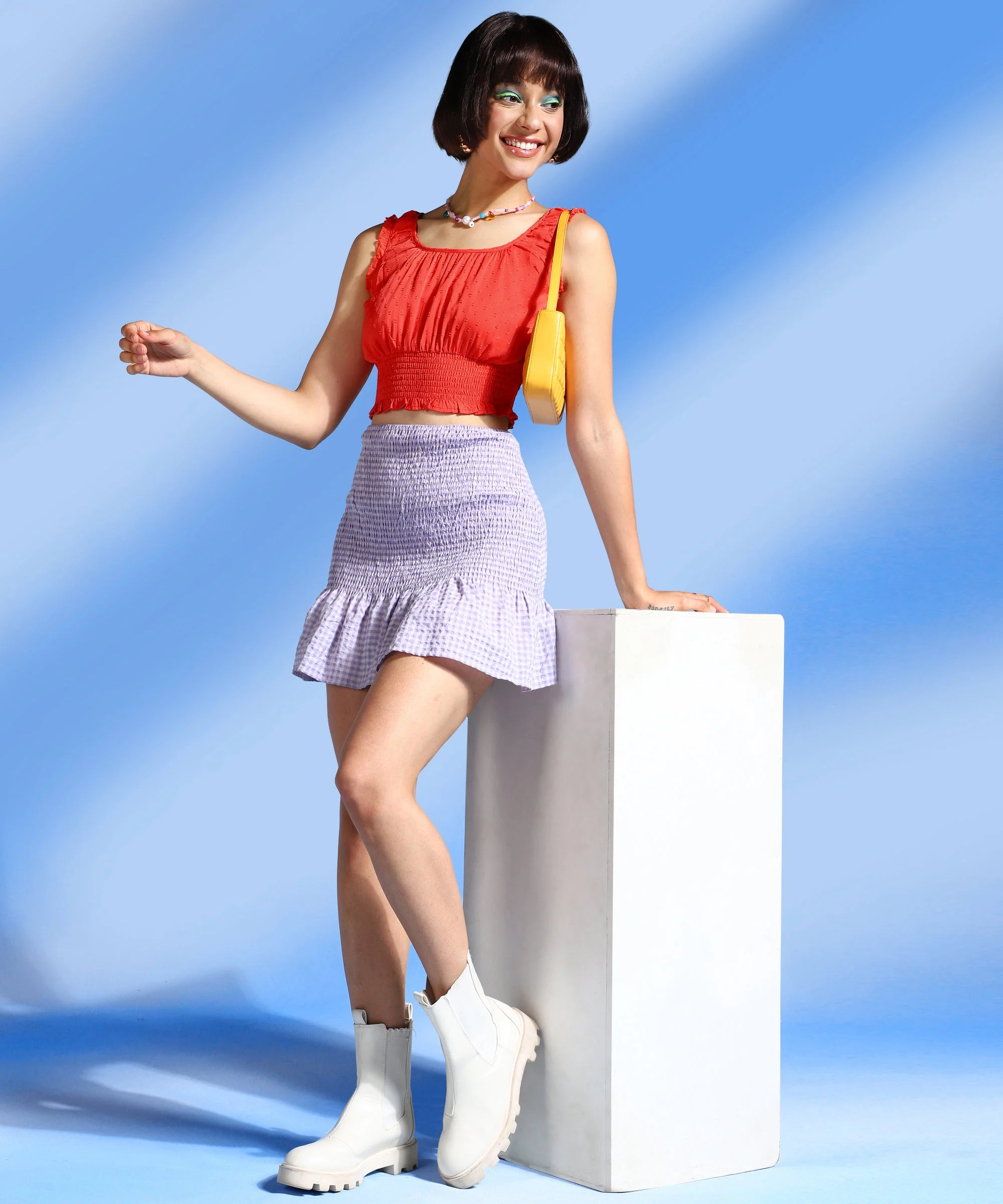Women Round Cinched Waist Top - Image 5