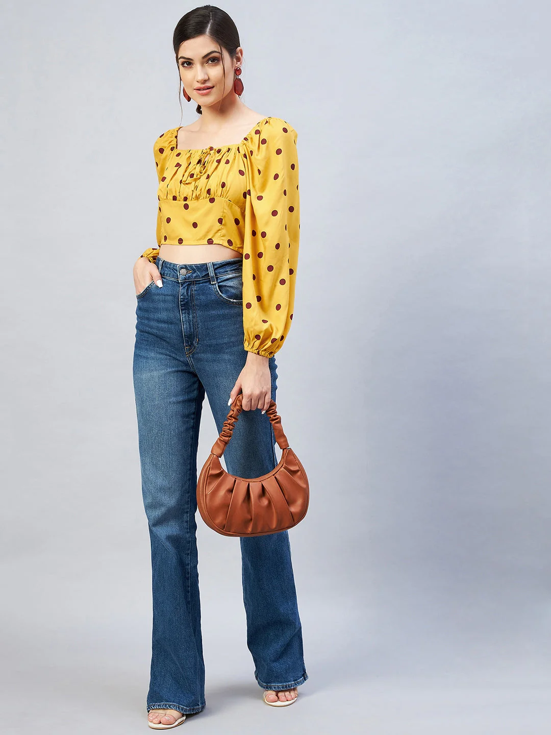 Women Square Neck Polka Dots Top - Image 6