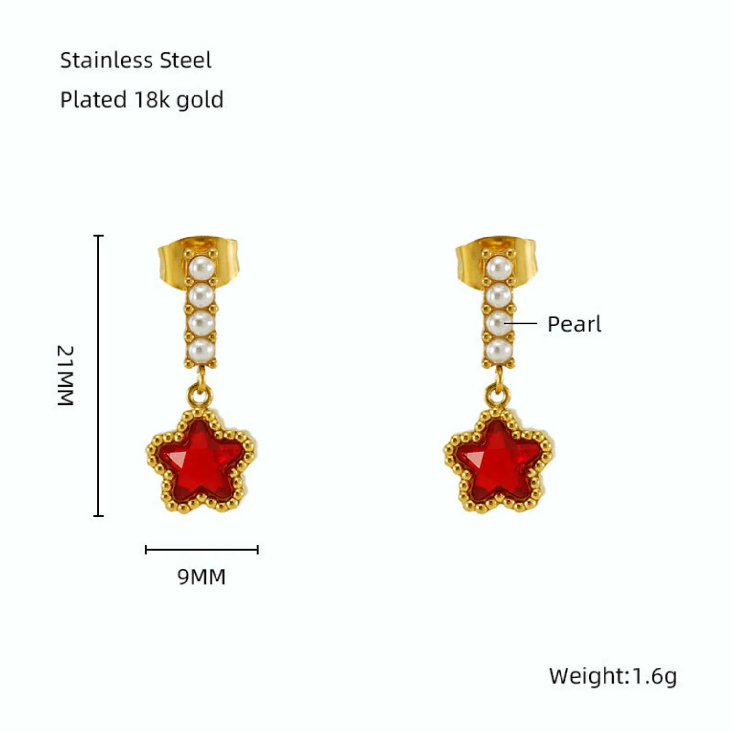 Red Artificial Earring