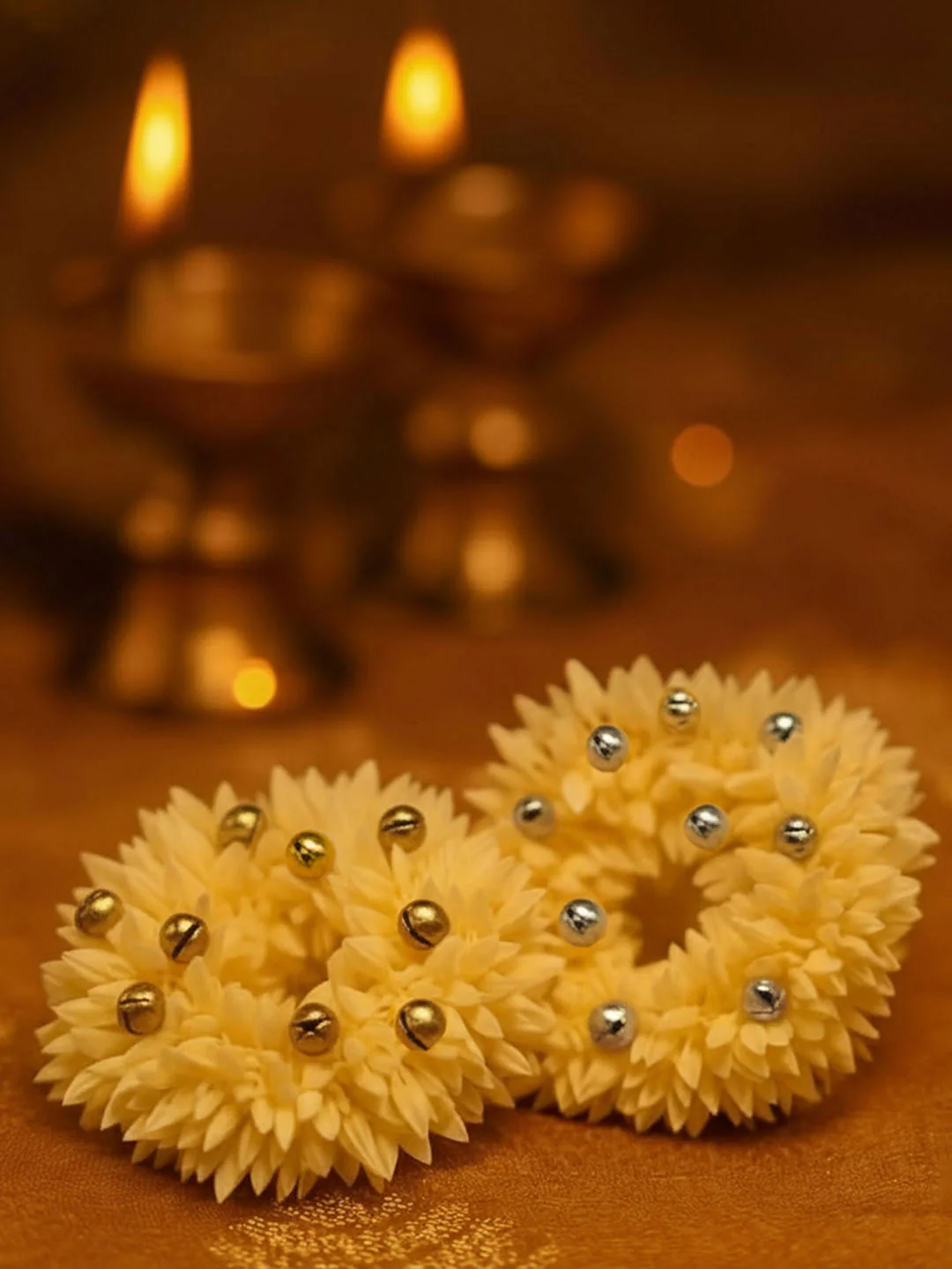 Scented Gajra Scrunchie with Ghungroo Set of 2 - Image 3