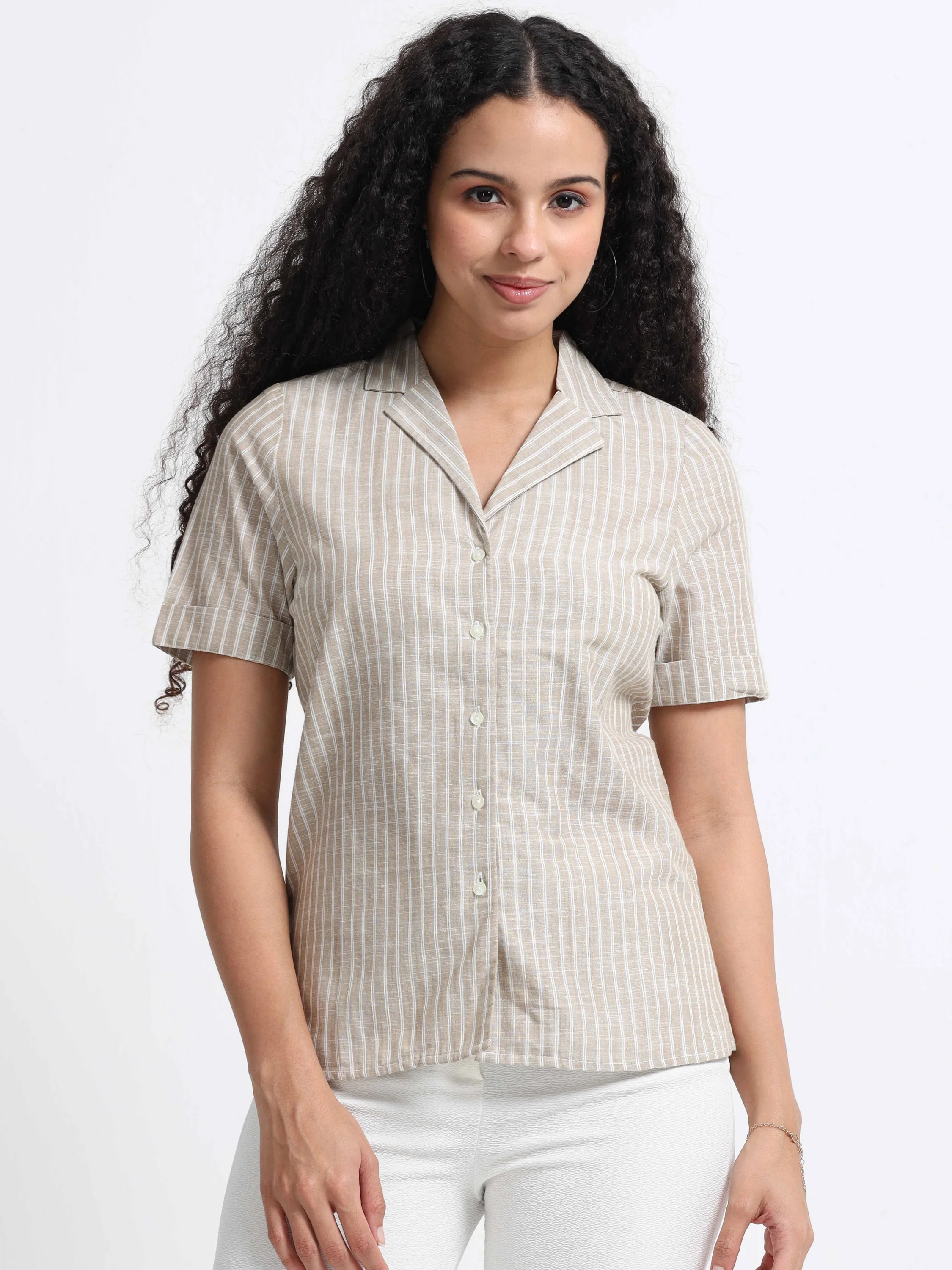 Women Resort Collar Casual Shirt - Image 3