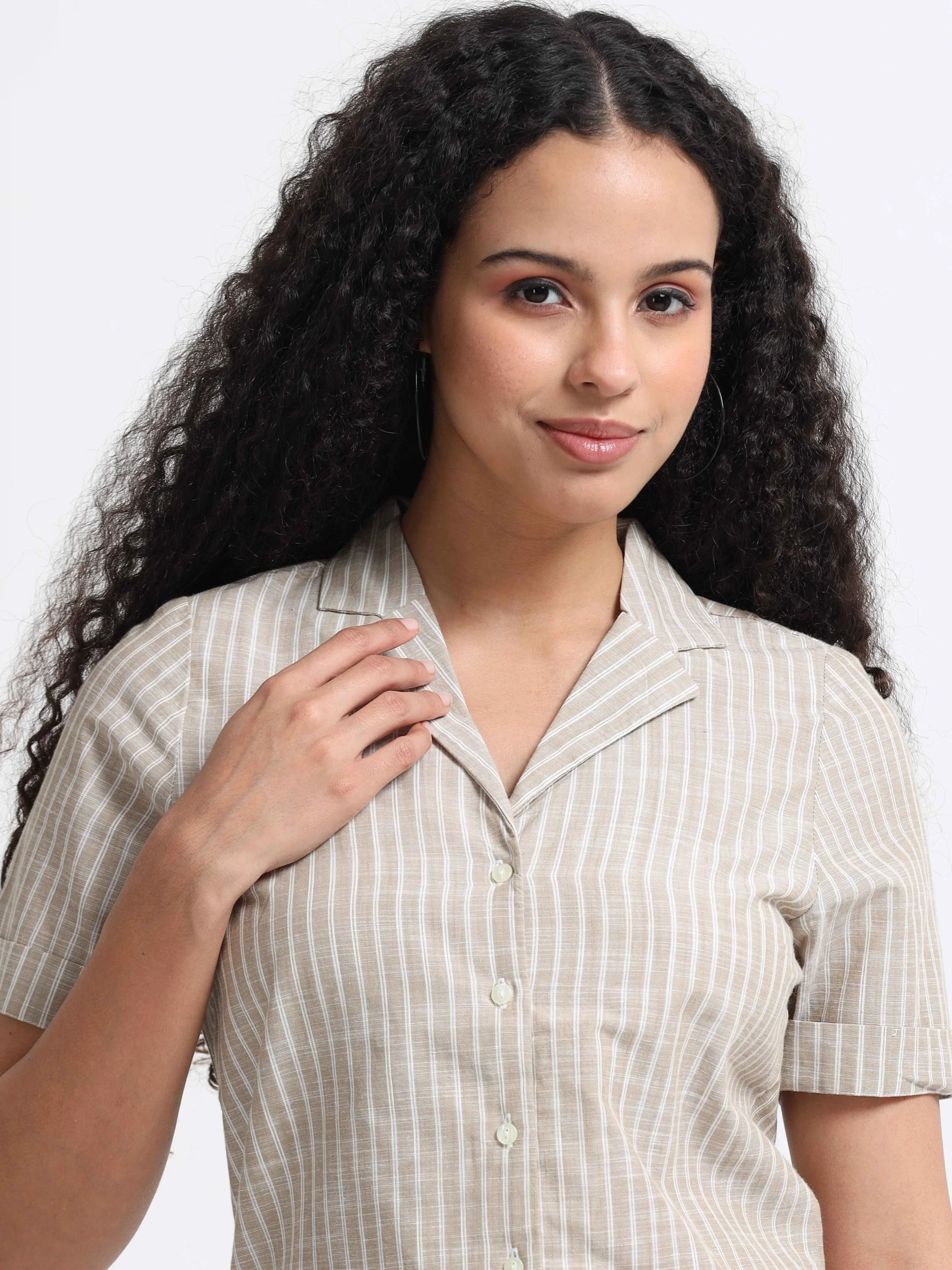 Women Resort Collar Casual Shirt - Image 6