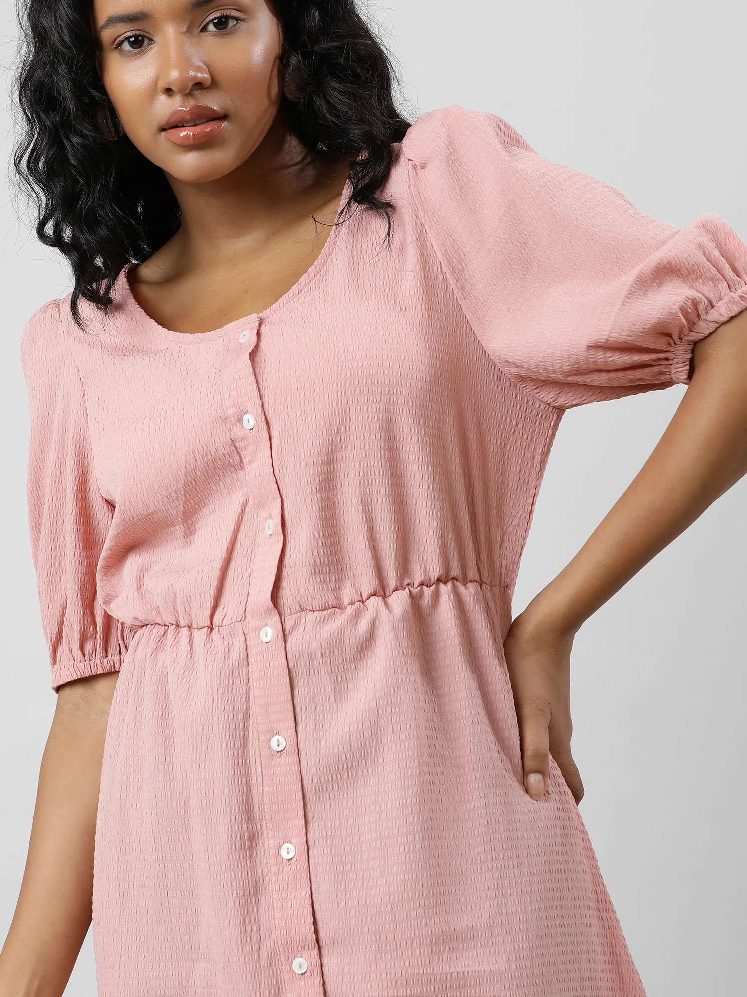 Women Retro Breezy Solid Dress - Image 7
