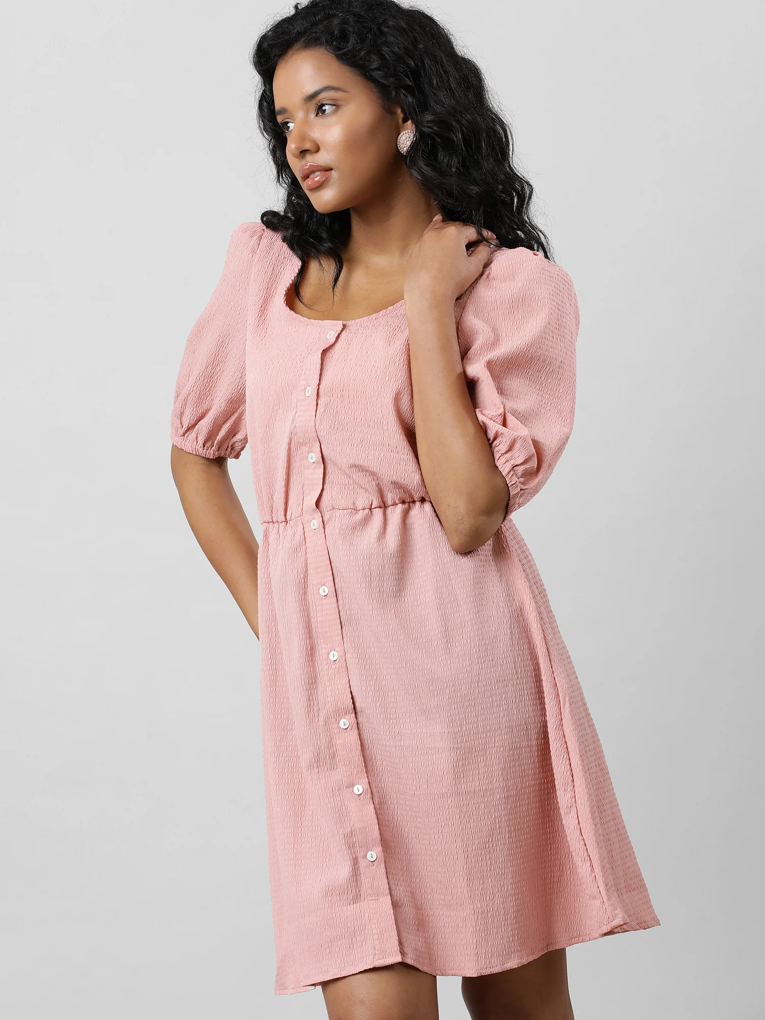 Women Retro Breezy Solid Dress - Image 8