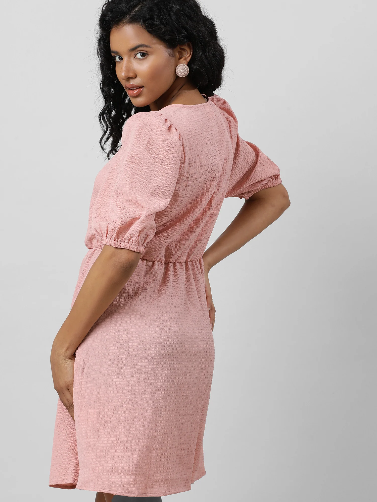Women Retro Breezy Solid Dress - Image 9