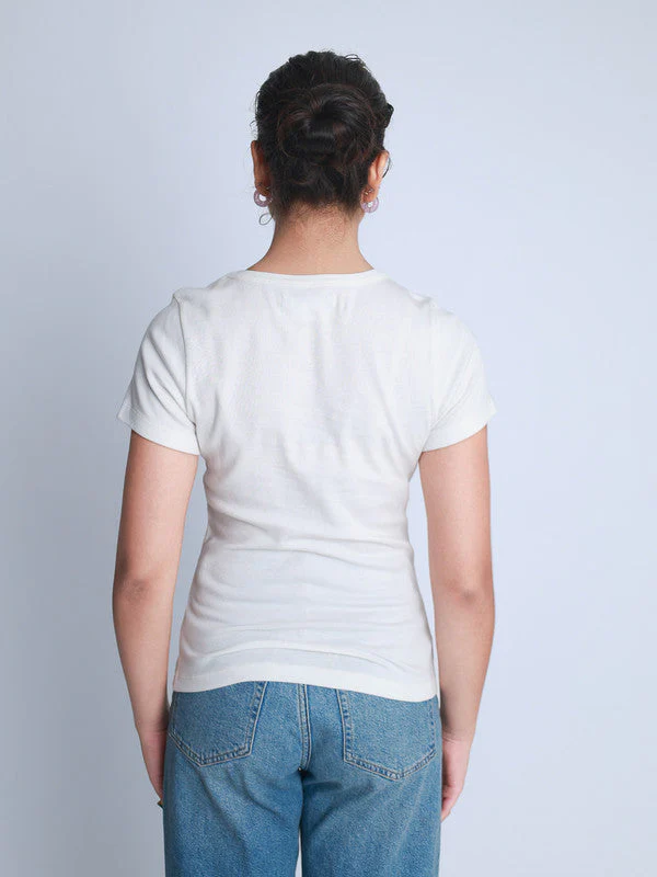 Women Ribbed Casual T-shirt - Image 2