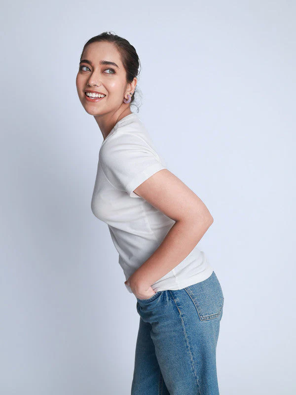 Women Ribbed Casual T-shirt - Image 4