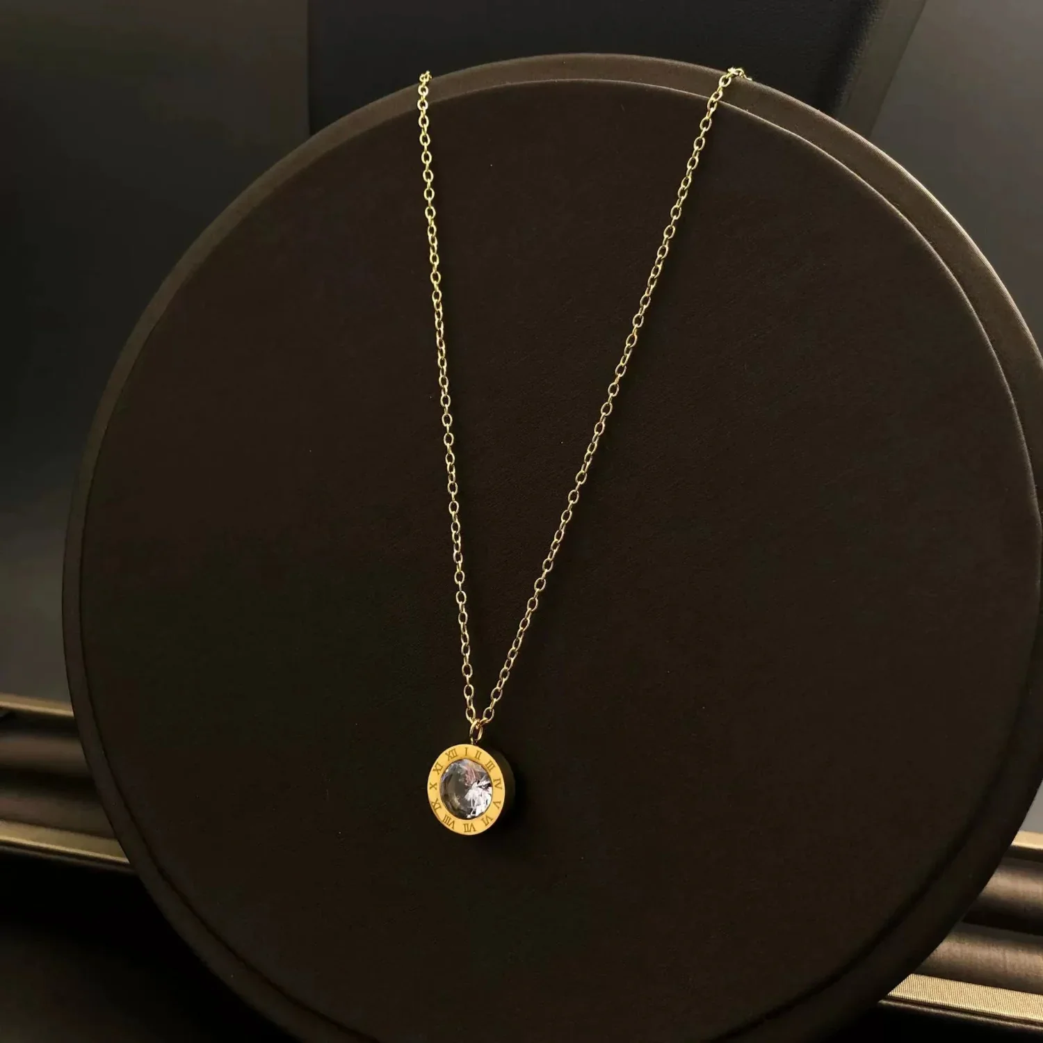 Roman Numeral Crystal Necklace - Image 2