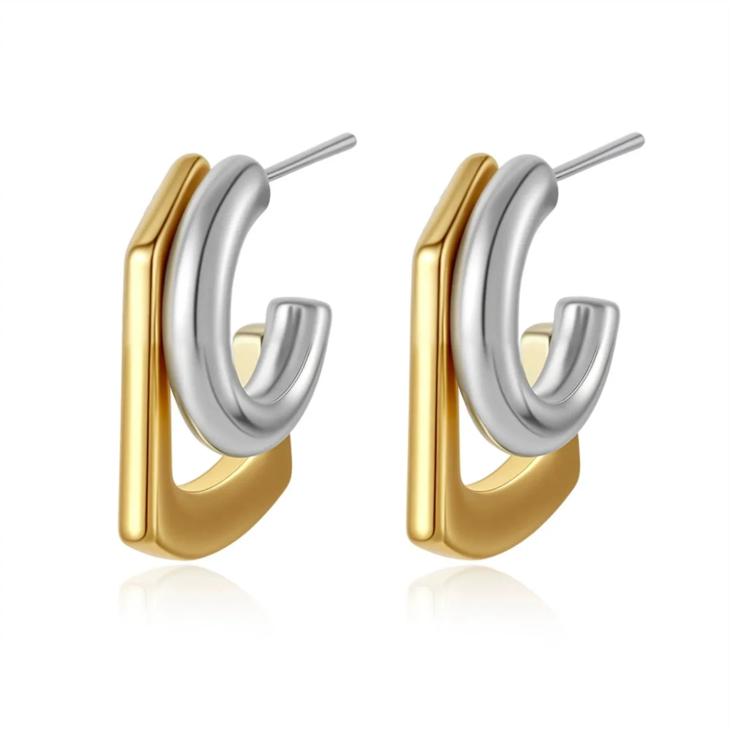Sculpted Square Dual Hoop - Image 2
