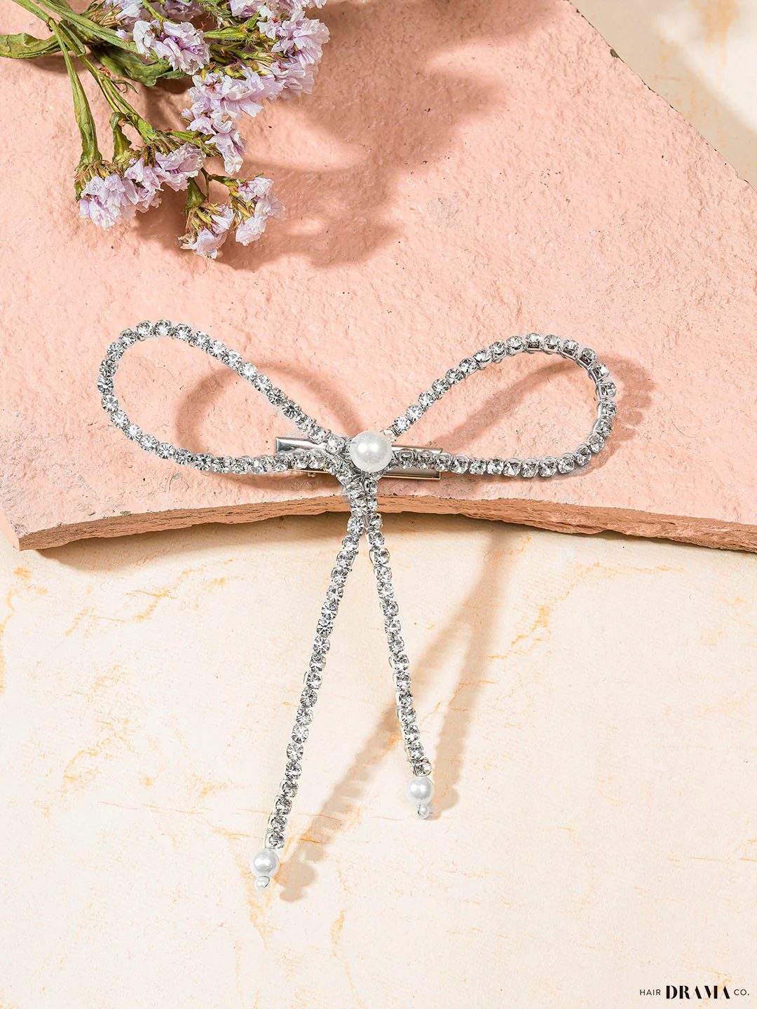 Silver Crystal Hair Bow - Image 5
