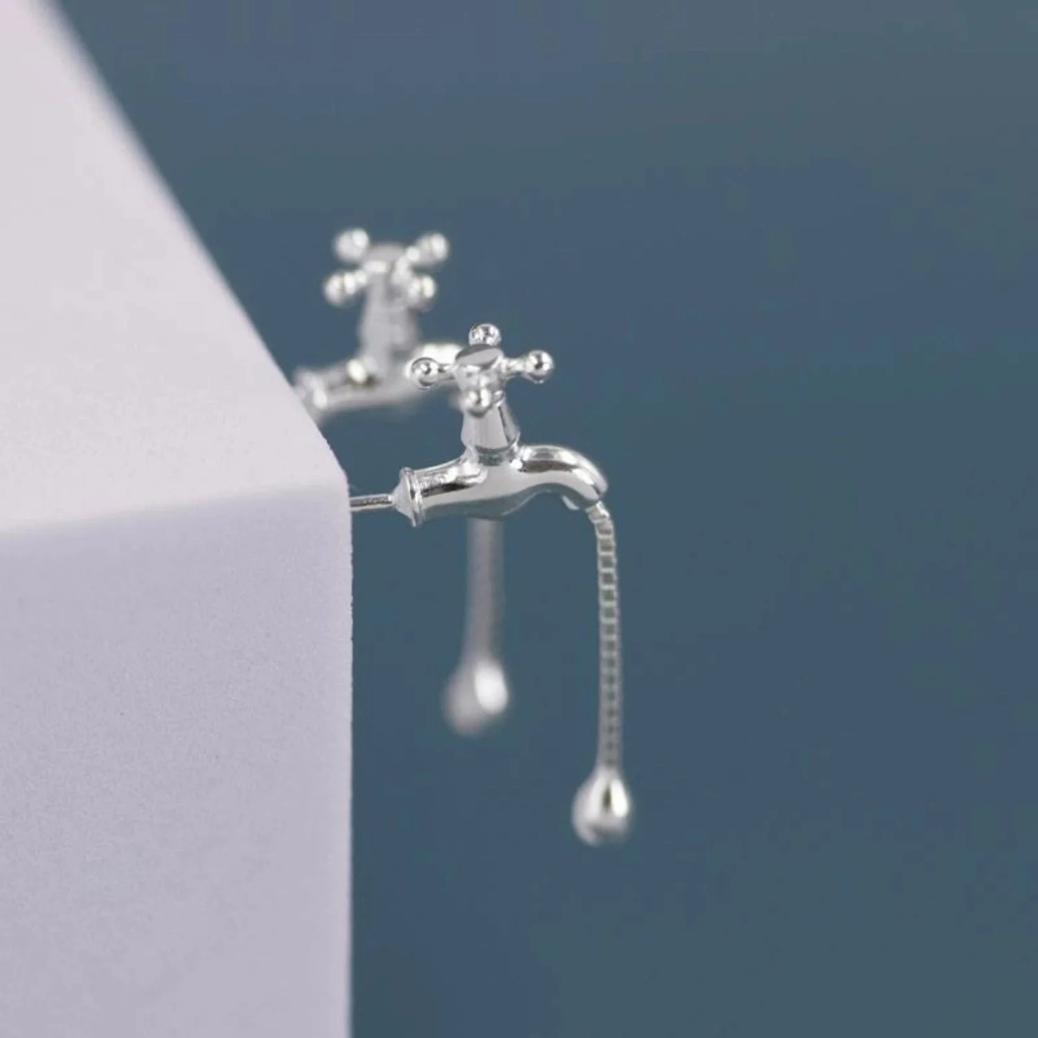 Silver Drip Tap Earring