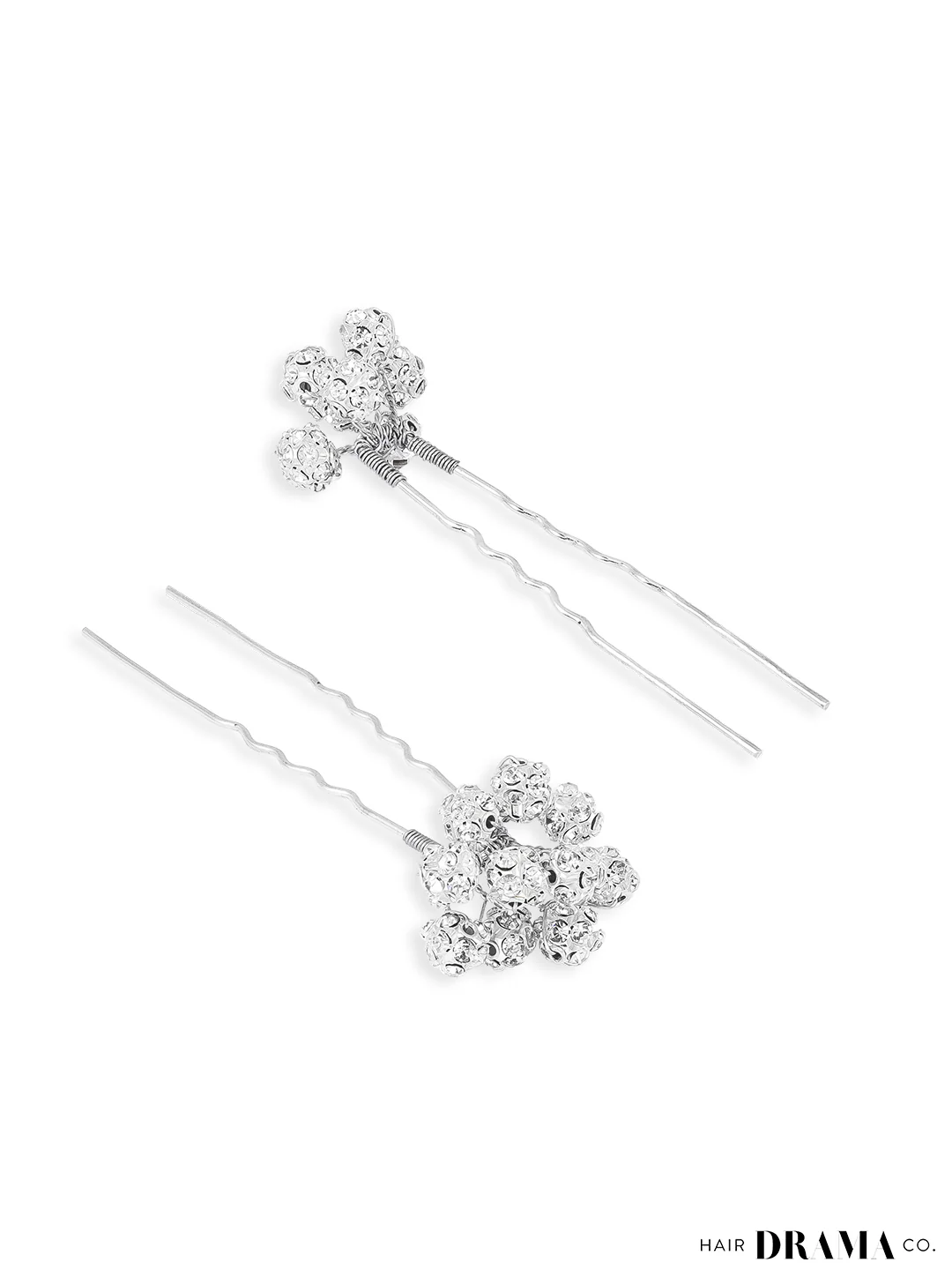 Silver Embellished Pearls U Pins Set of 4 - Image 7