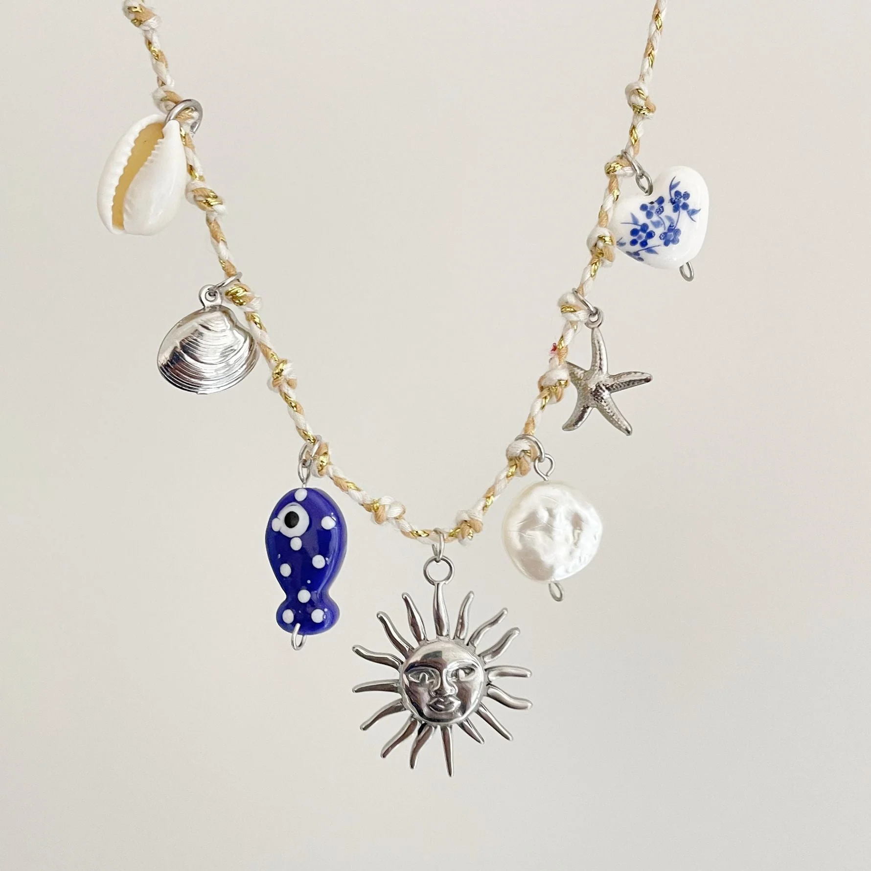 Silver Sun Dopamine Rope Necklace