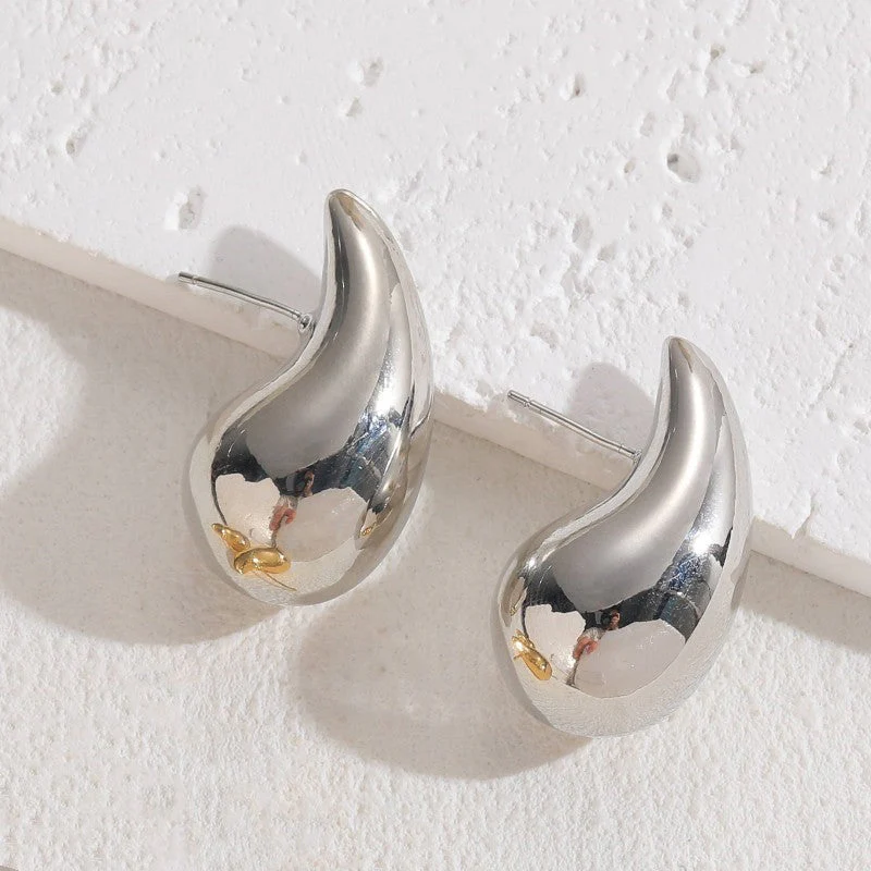 Silver Teardrop Statement Earring